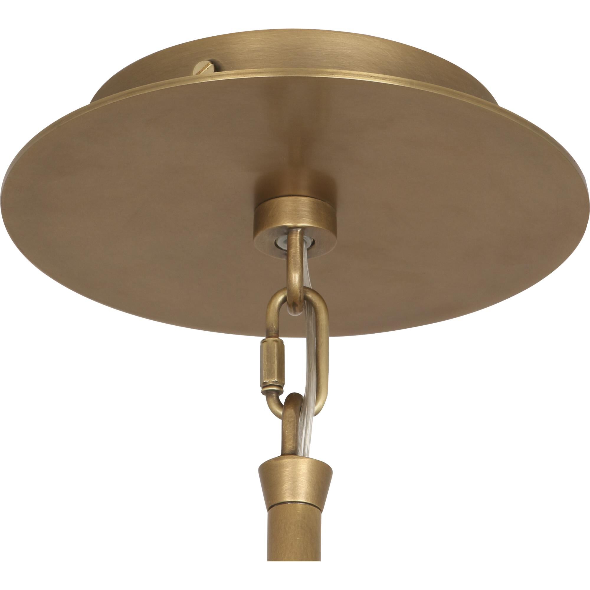 Shown in Warm Brass  With Painted White Shade Interior finish and Warm Brass Finish With Painted White Interior shade