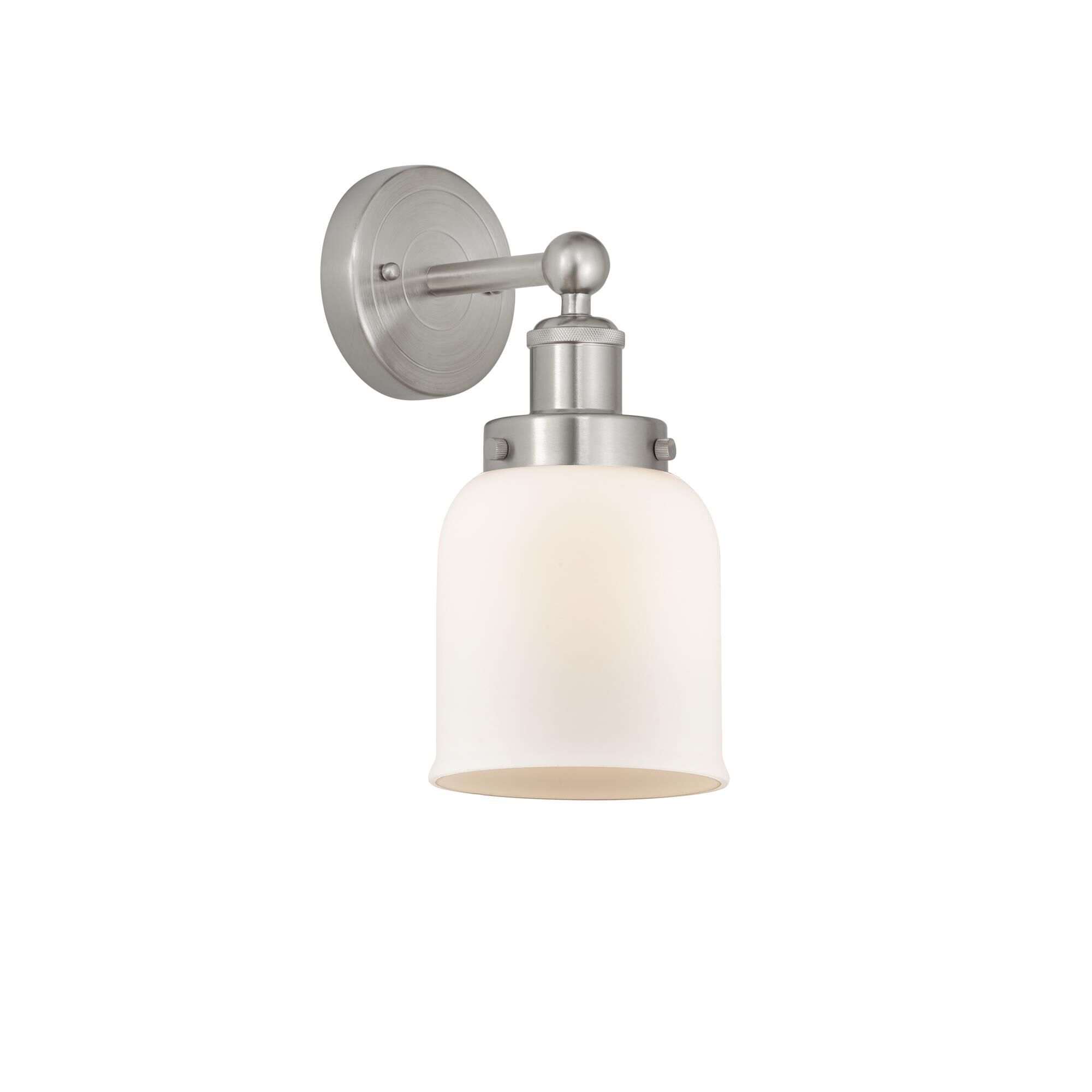 Shown in Brushed Satin Nickel, Matte White finish and Matte White glass and Matte White Glass shade