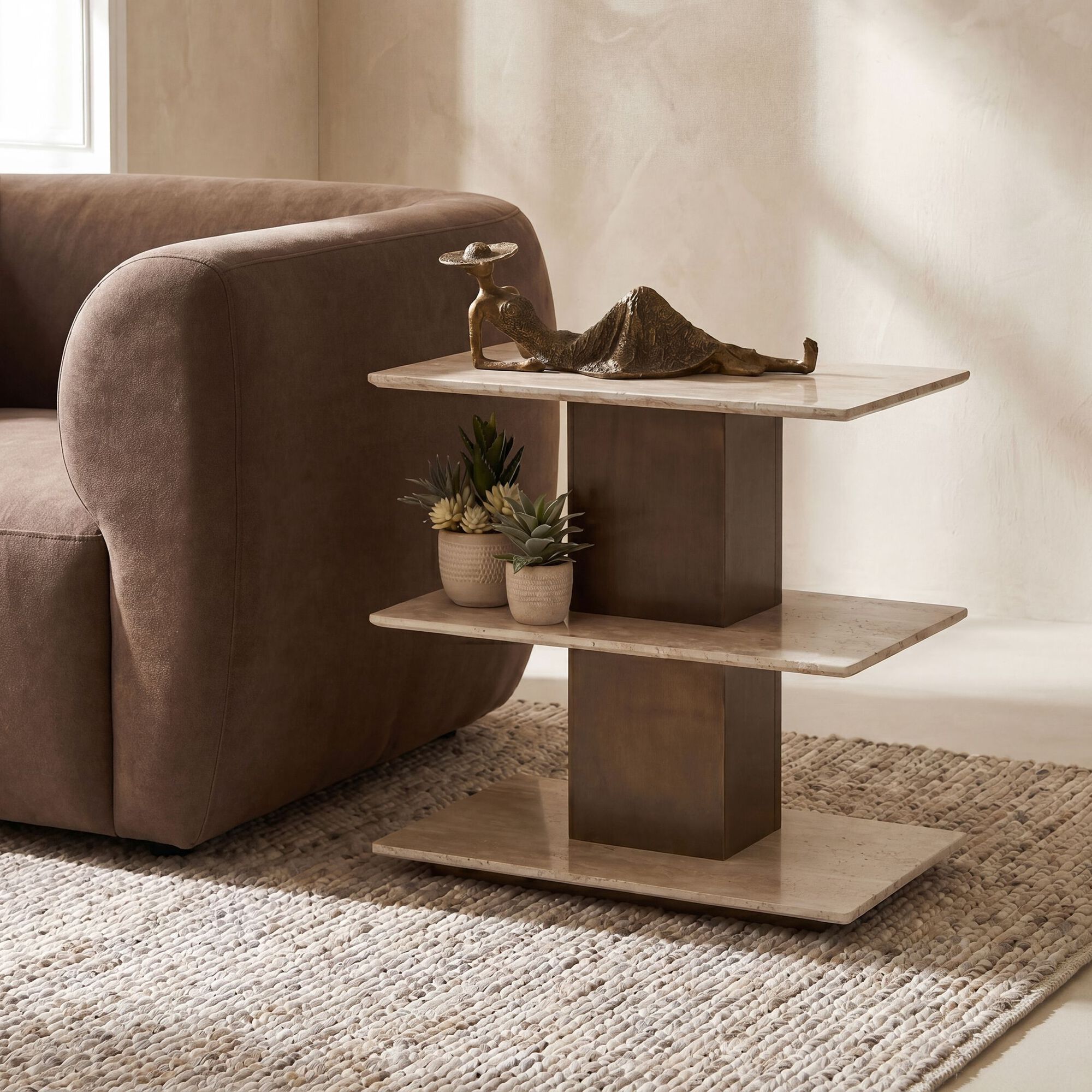 Travertini 22 Inch Accent Table,