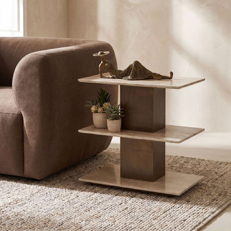Travertini 22 Inch Accent Table by Uttermost