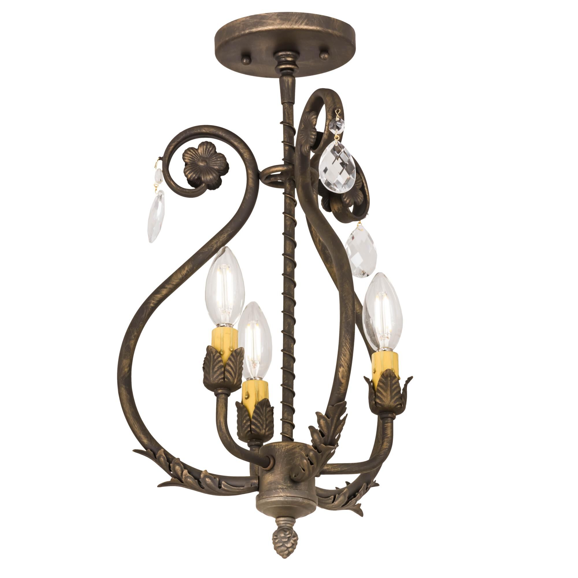 Shown in Antique Brass;Crystal finish