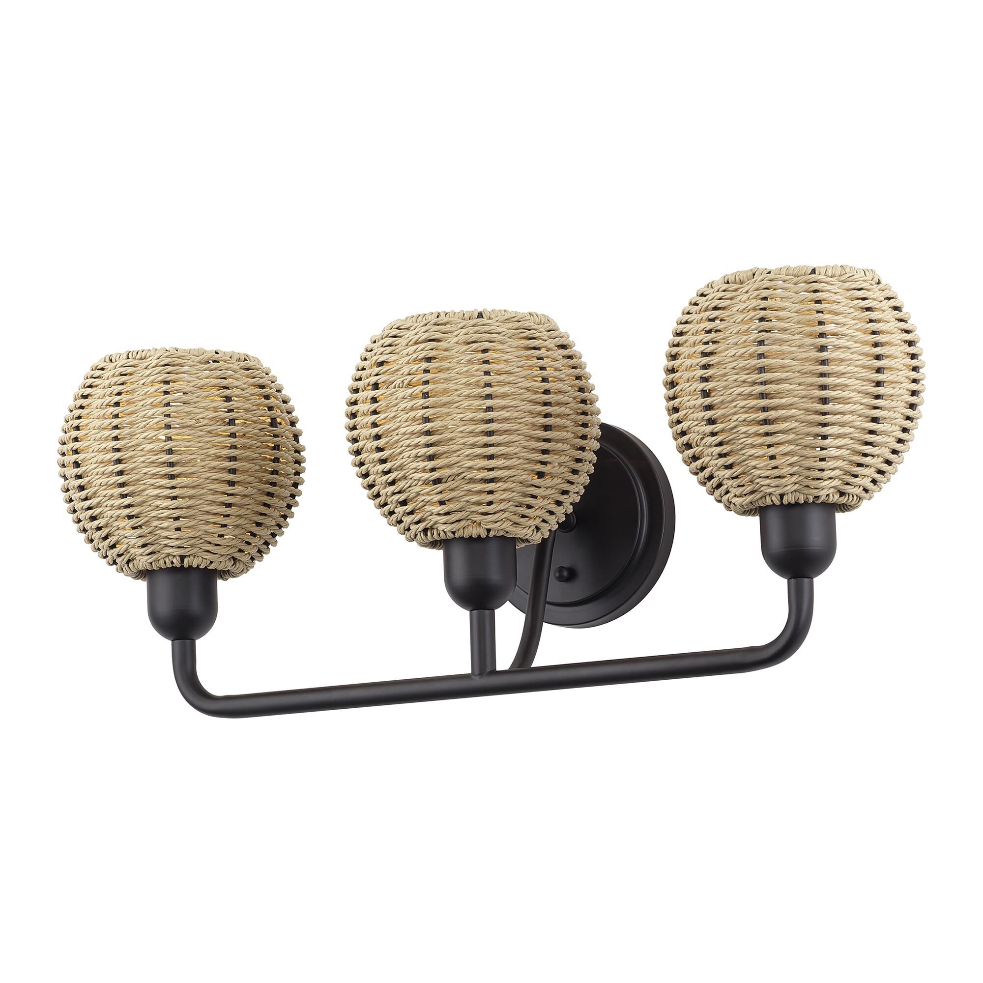 Shown in Bronze finish and Hand-Woven French Beige Paper Rope shade