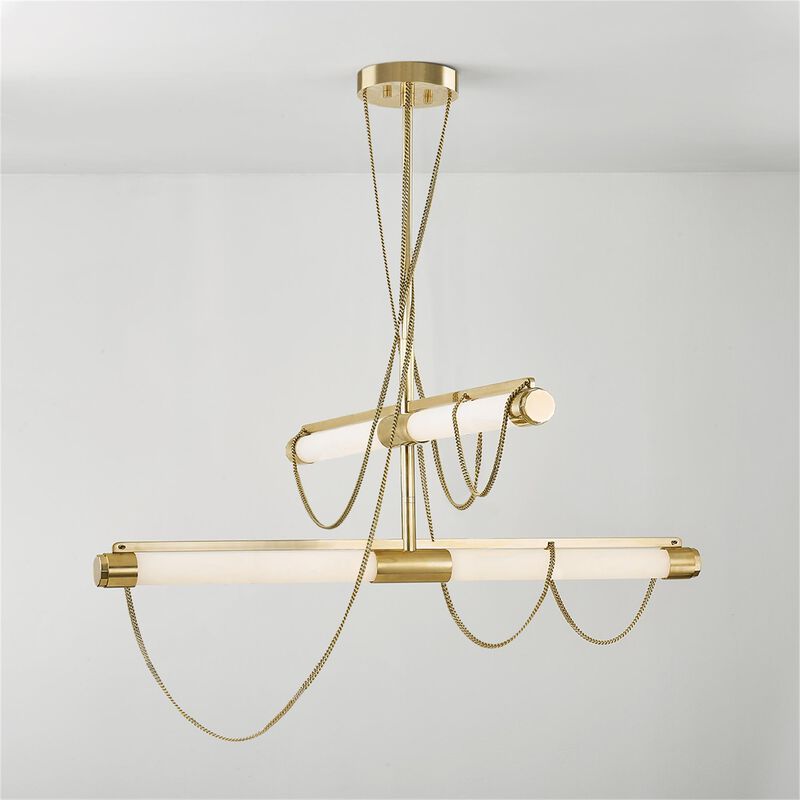 Noz Nozawa Lariat 49 Inch Double Tier Chandelier by Corbett Lighting