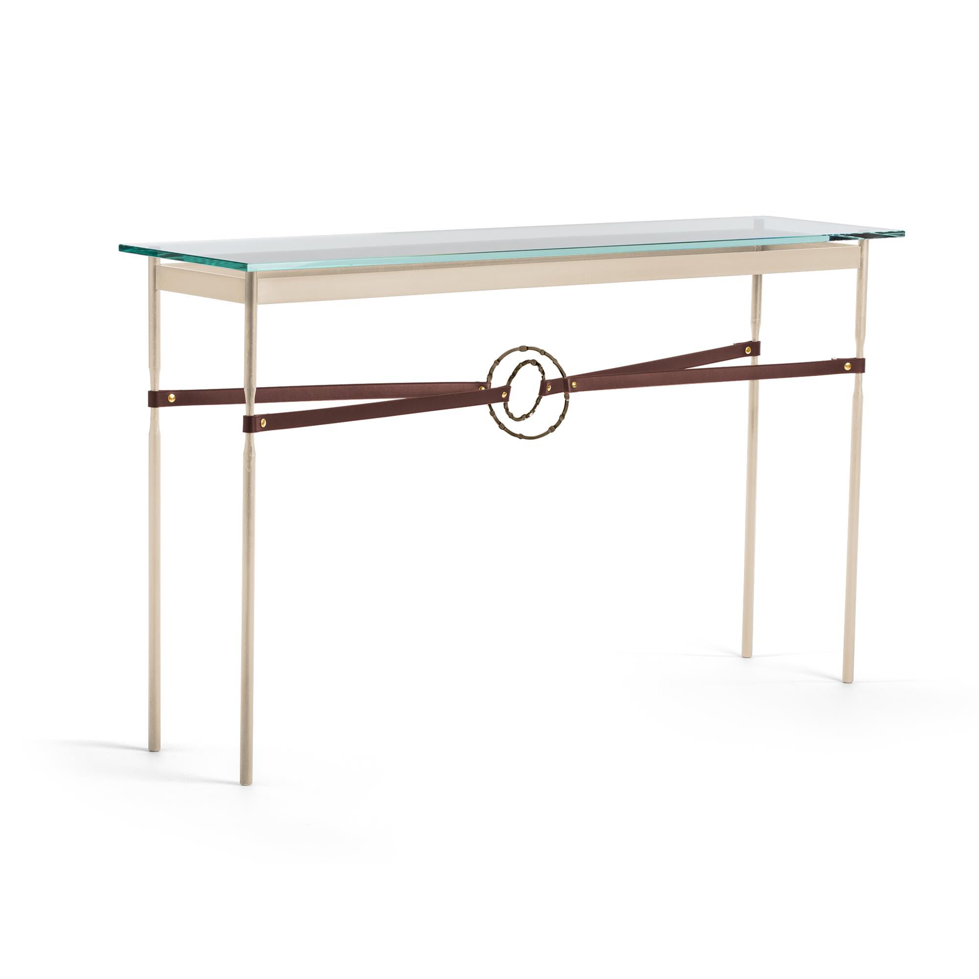 Shown in Soft Gold finish and Bronze with Leather British Brown  accent