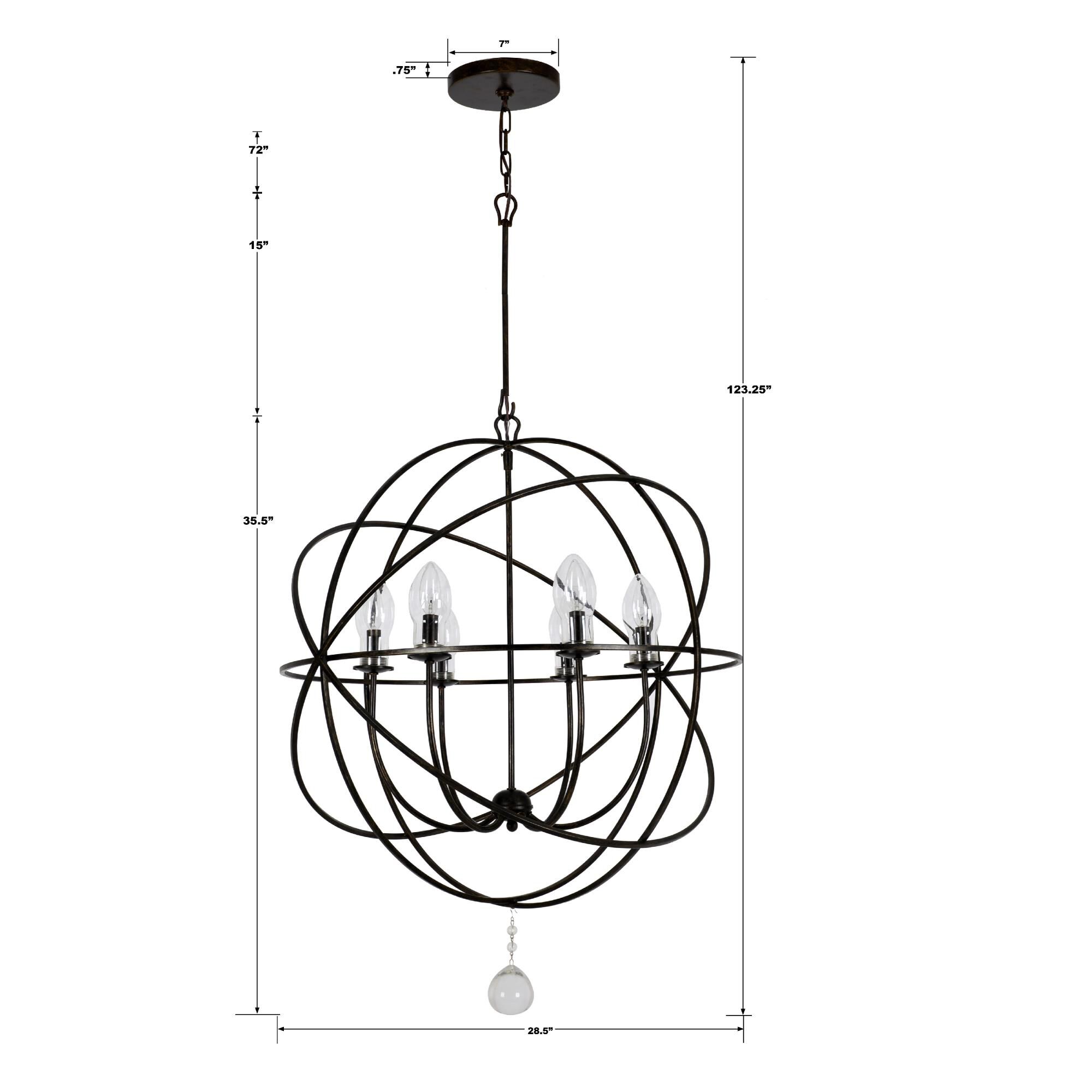 Solaris 35 Inch Tall 6 Light Outdoor Hanging Lantern by Crystorama