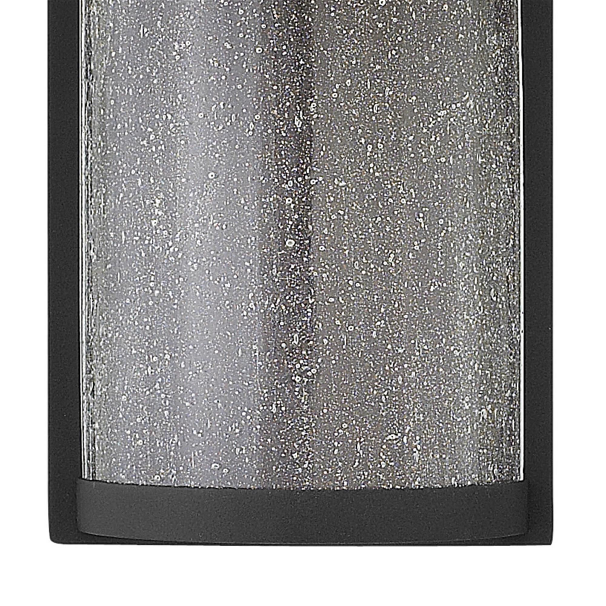 Shown in Black finish and Clear Seedy glass