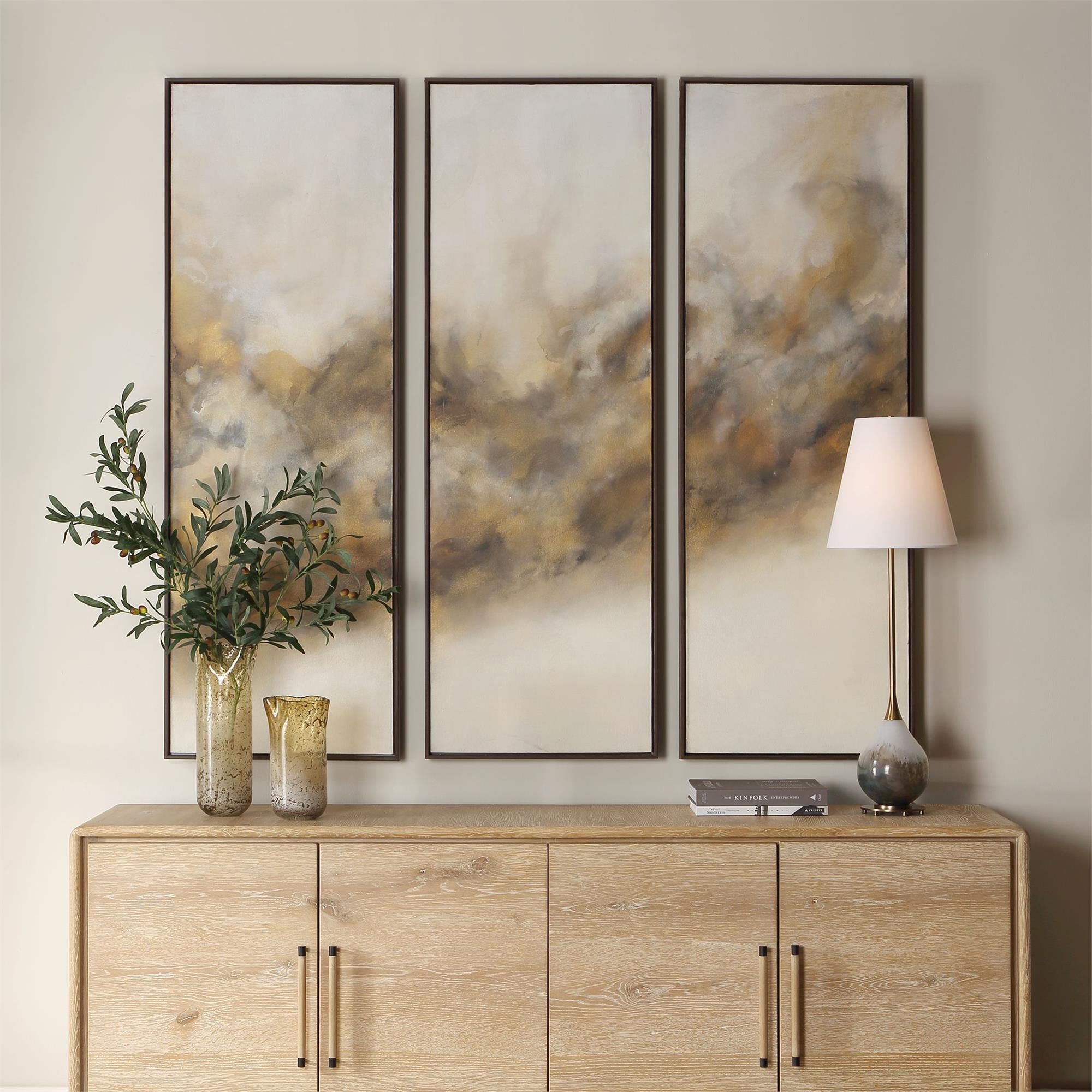 Uttermost Smoke Break Hand Painted Modern Art Set/3 Painting by Uttermost