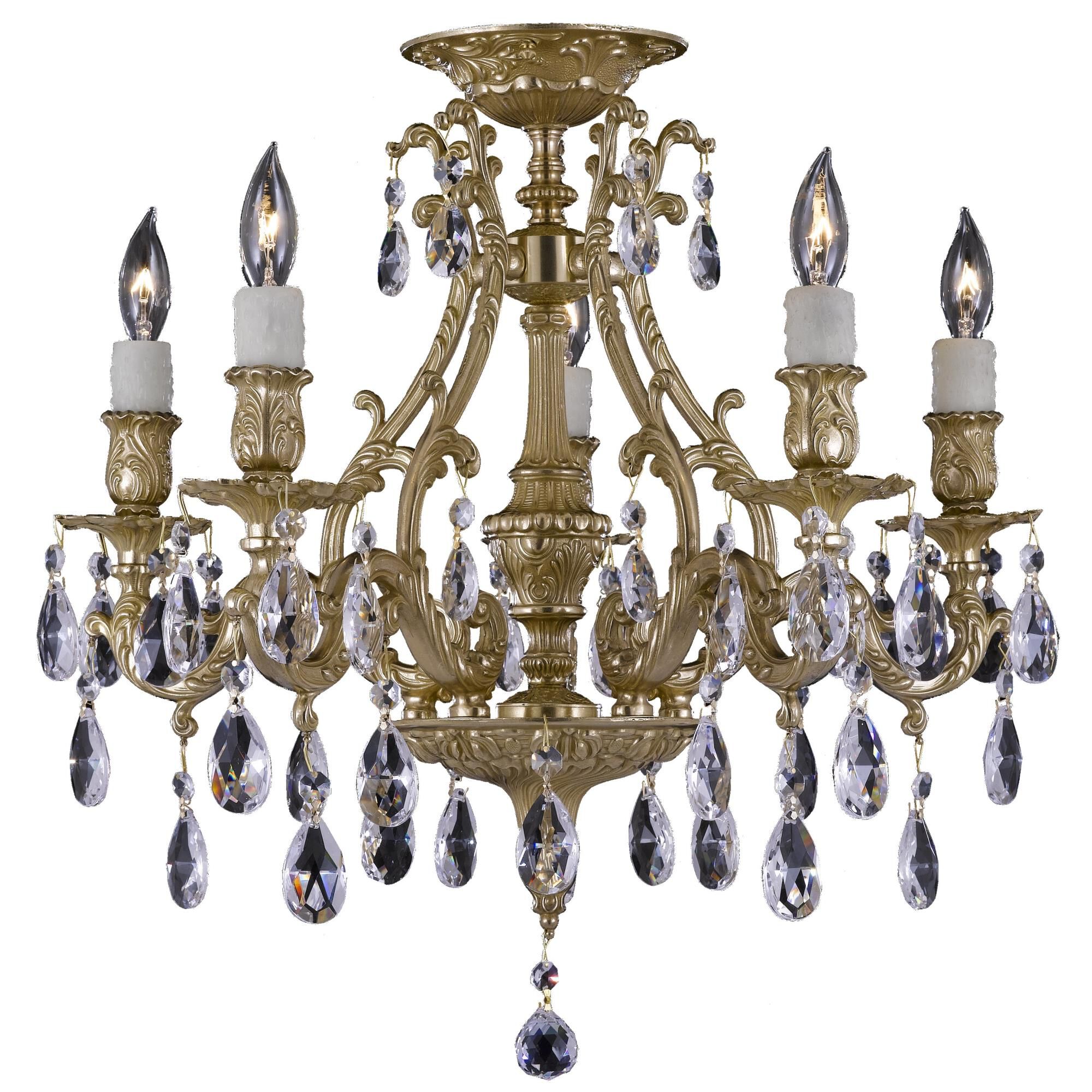 Chateau 5 Light Flush Mount by American Brass and Crystal