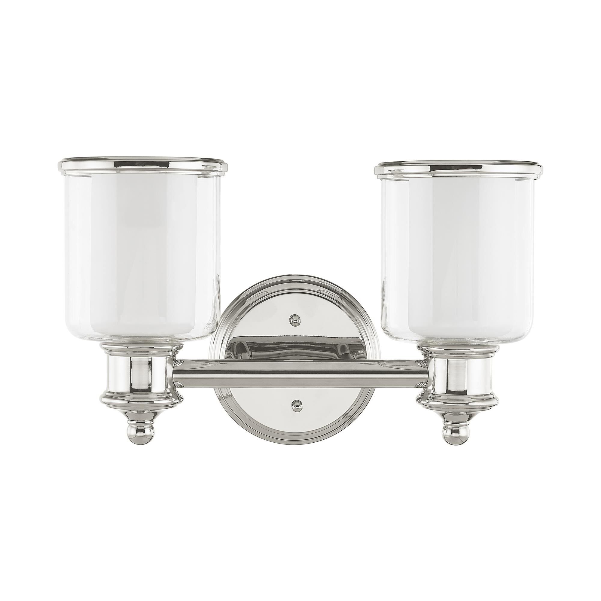 Shown in Polished Nickel finish and Hand Crafted Clear glass