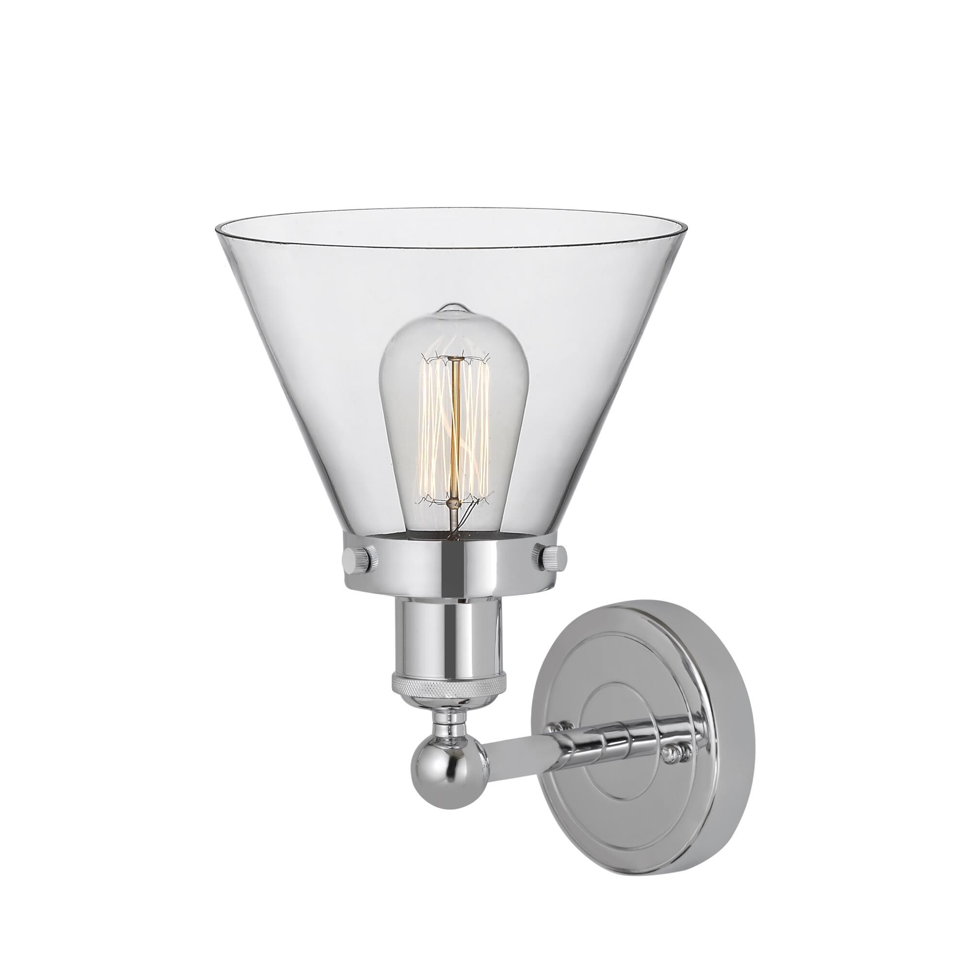 Shown in Polished Chrome  finish and Clear glass