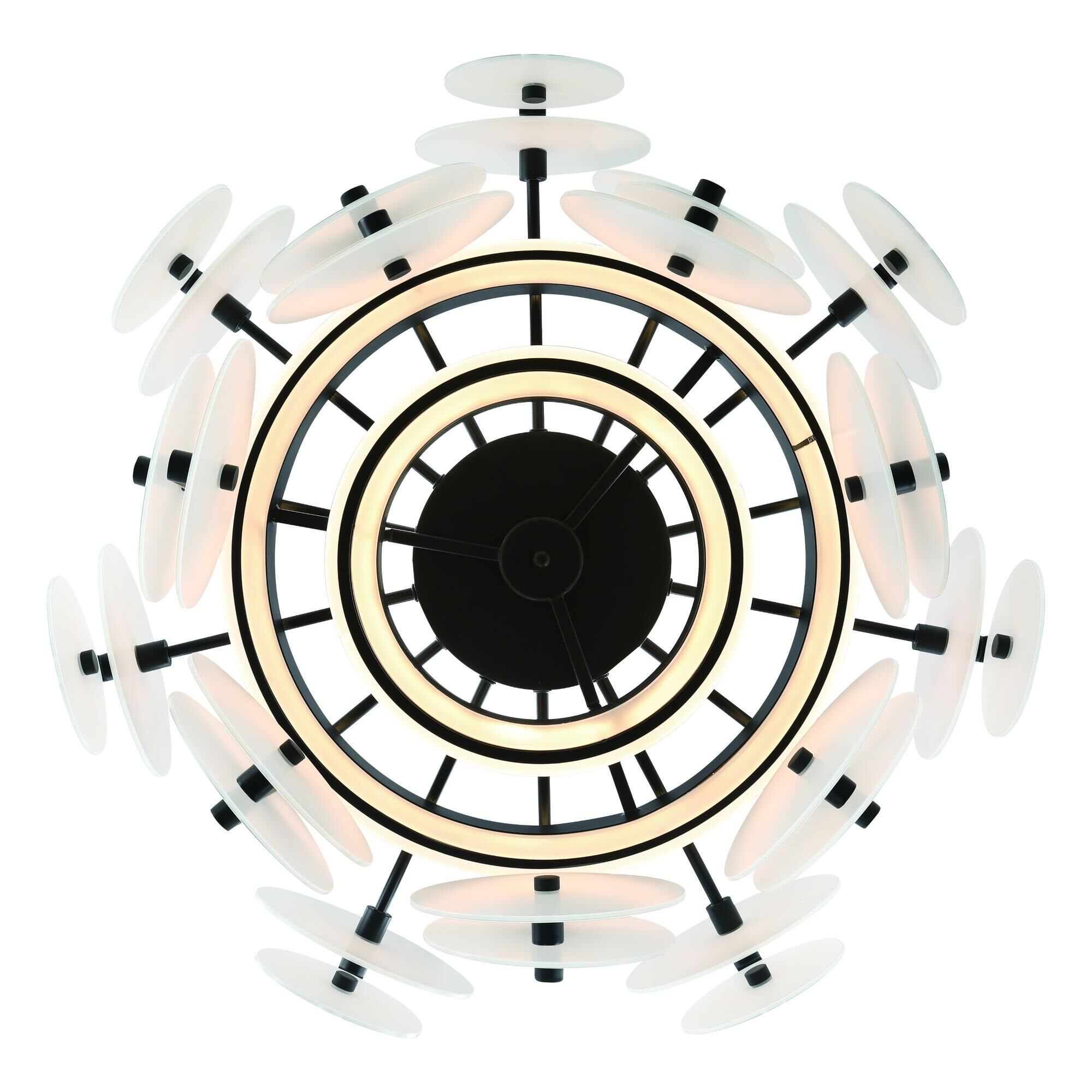 Shown in Black finish and White  glass