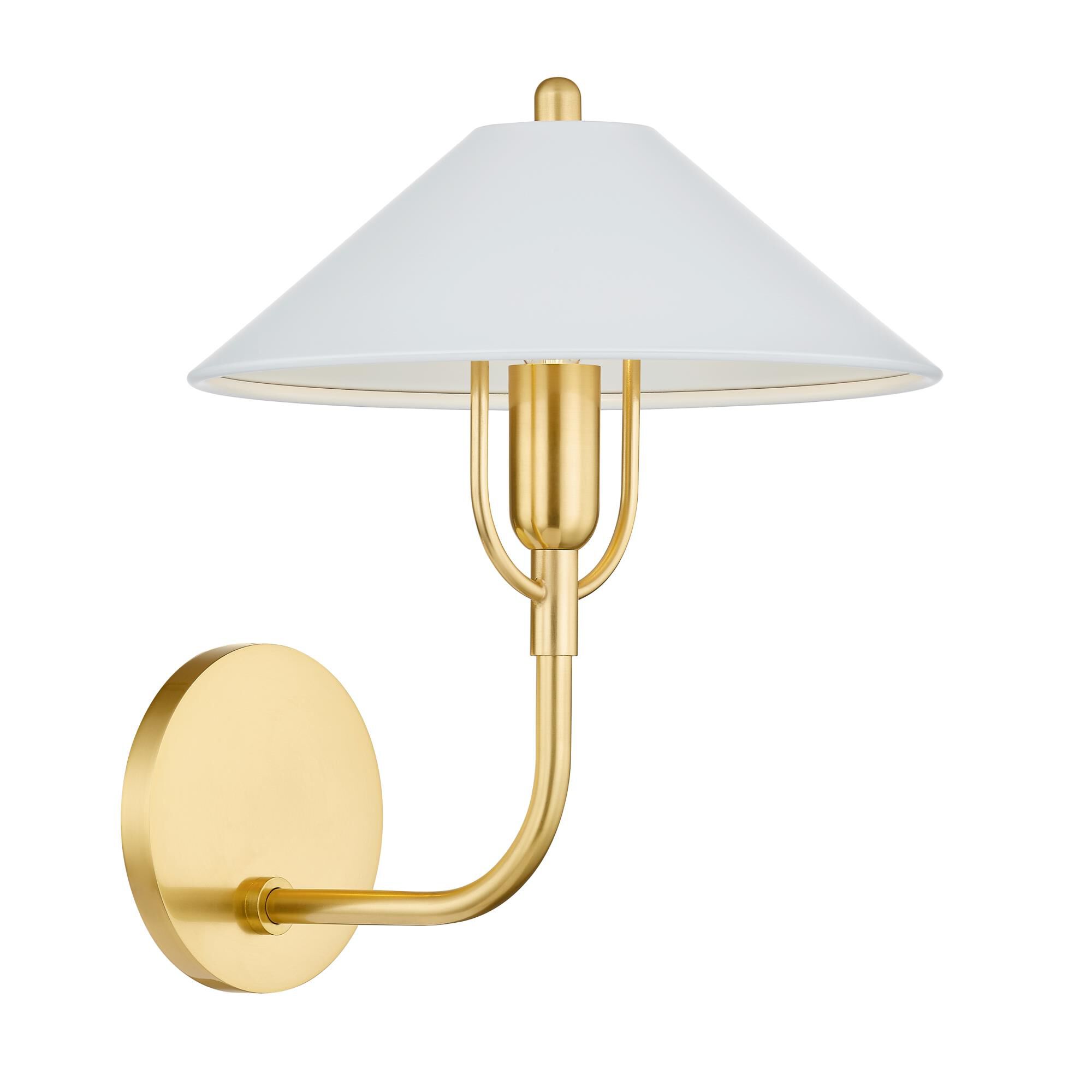 Shown in Aged Brass/Soft White finish