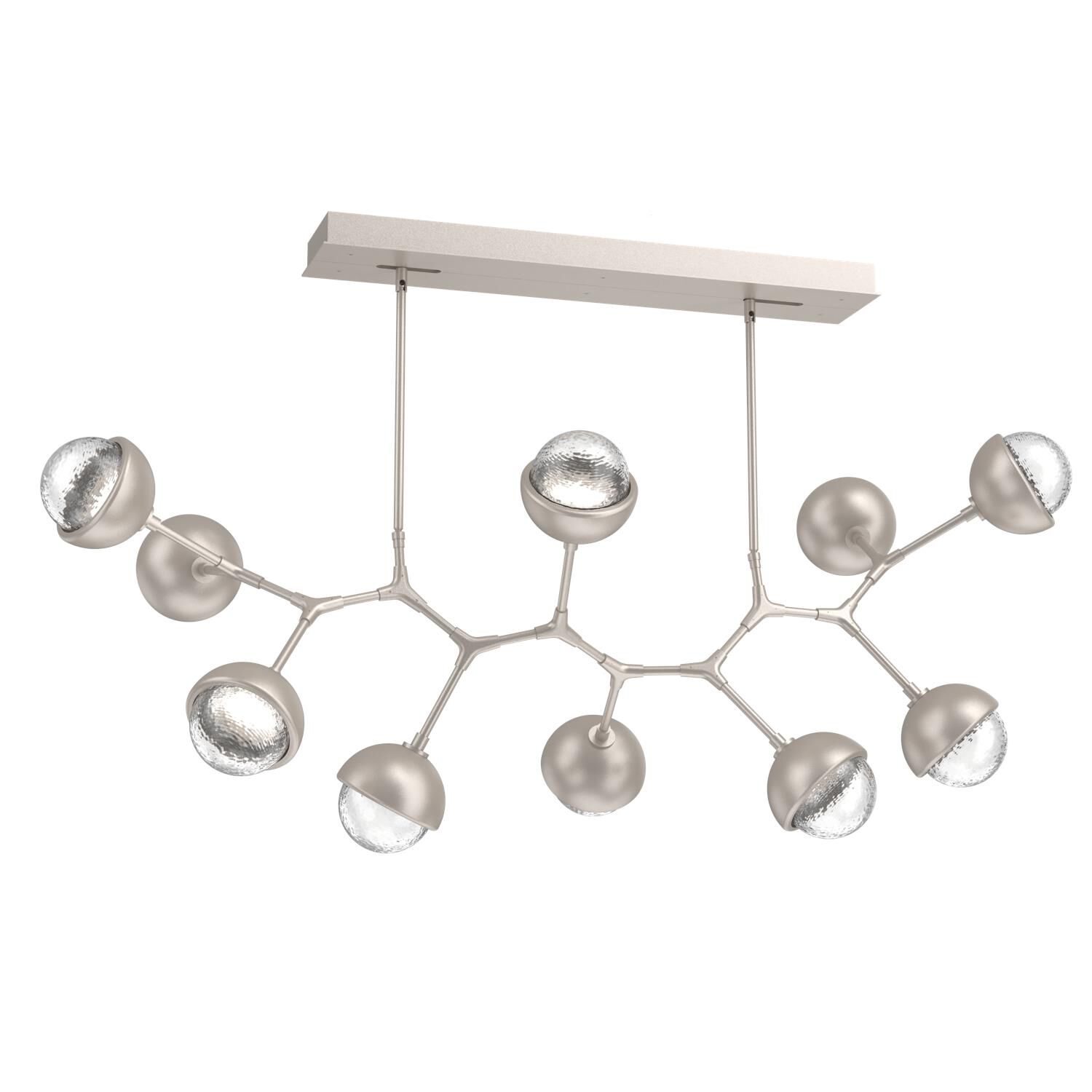 Shown in Beige Silver finish and Clear glass and Metal Shade Matching Finish accent