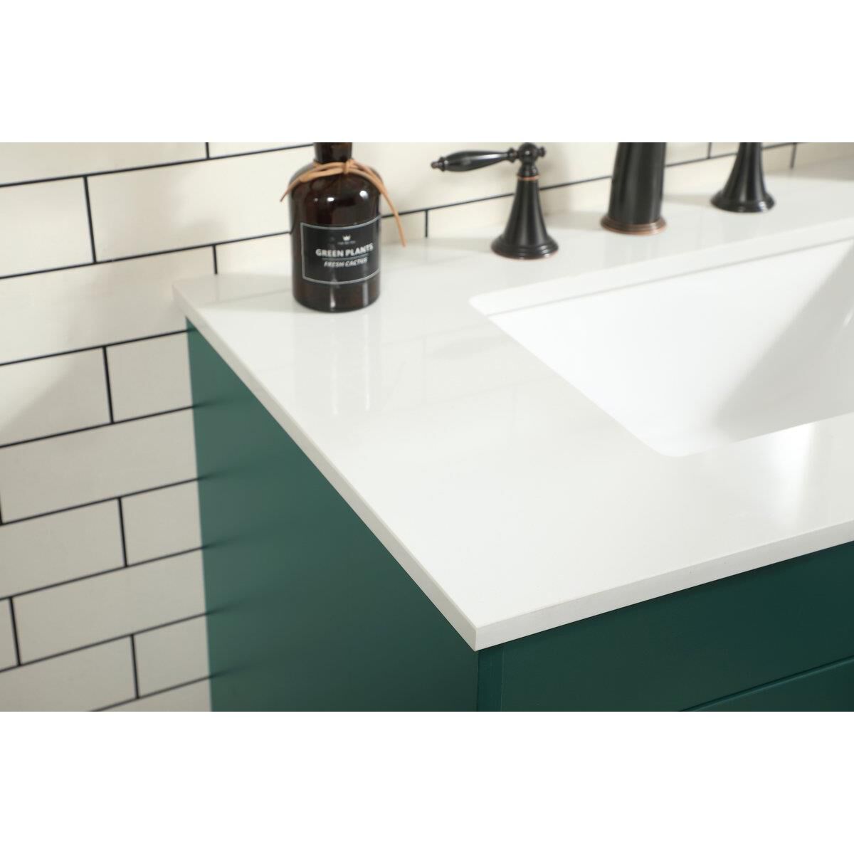 Shown in Green finish and Without Backsplash accent
