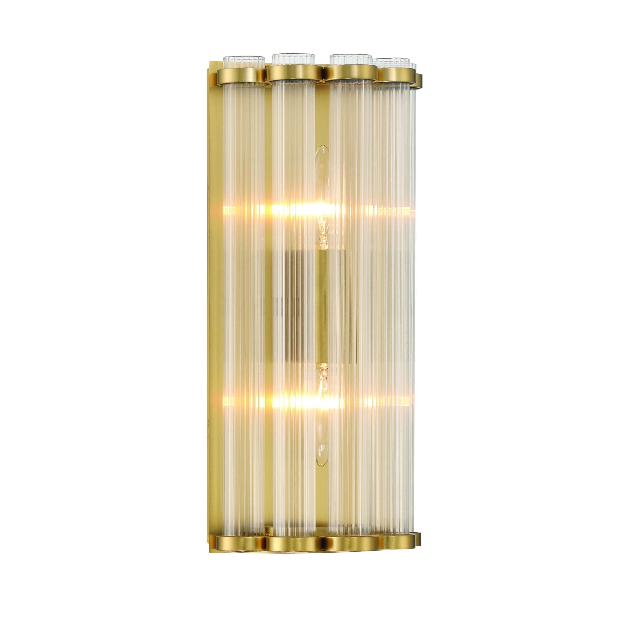 Shown in Gold finish and Clear  glass