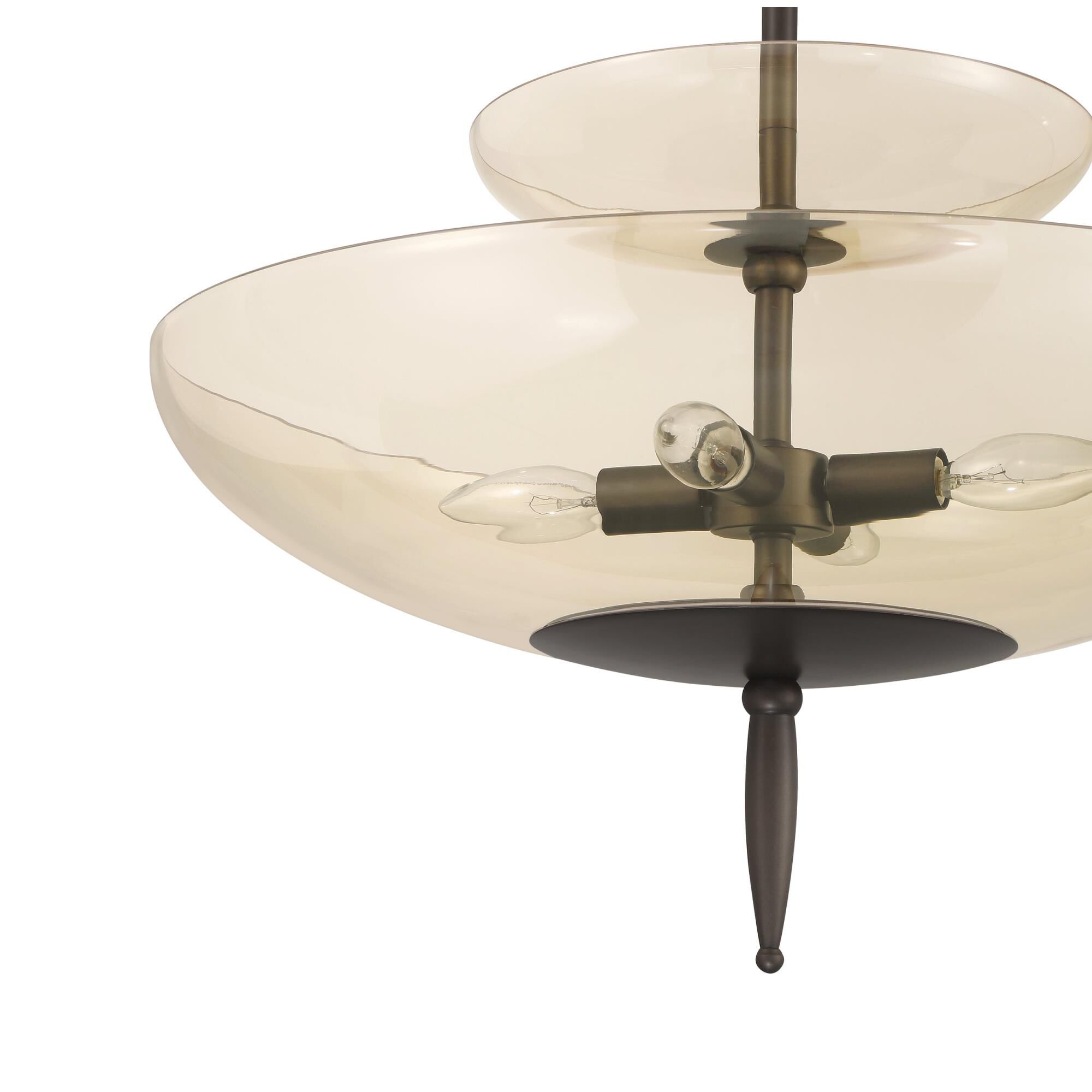 Shown in Forged Bronze finish and Smoked Amber glass