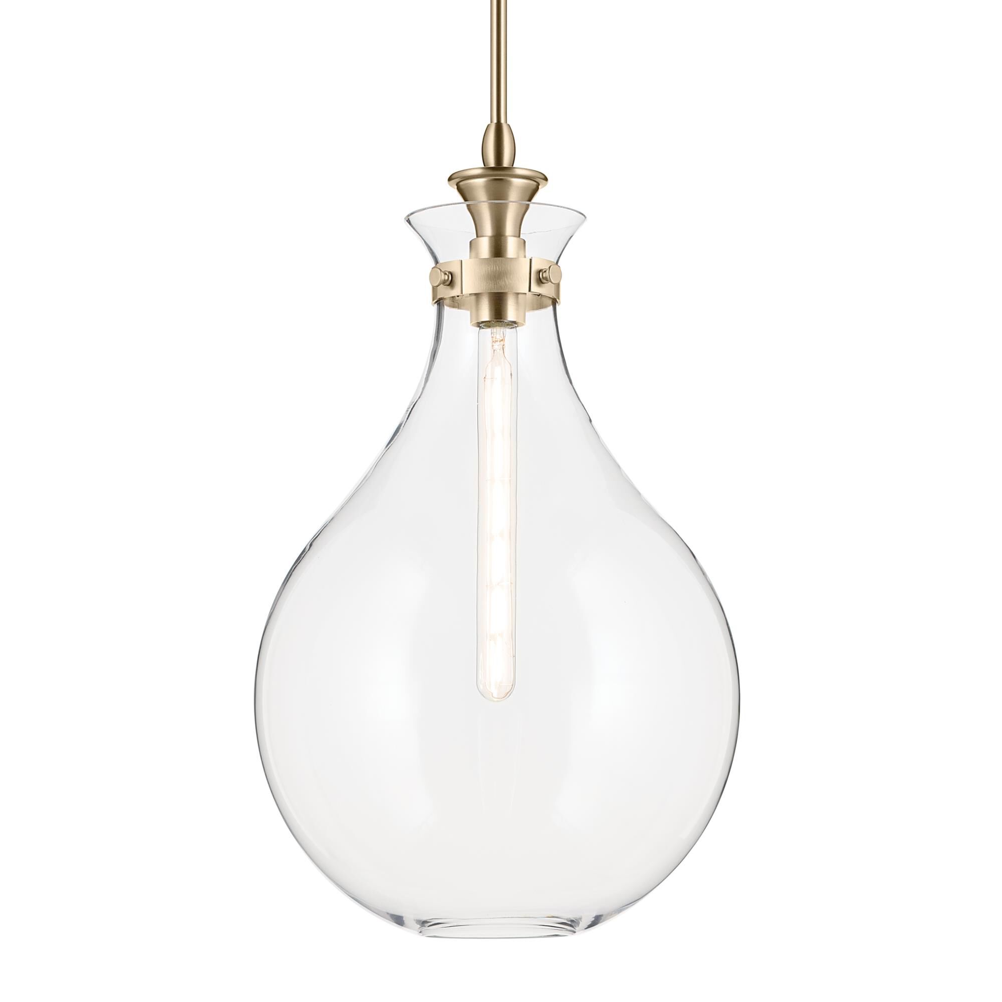 Shown in Champagne Bronze finish and Clear glass