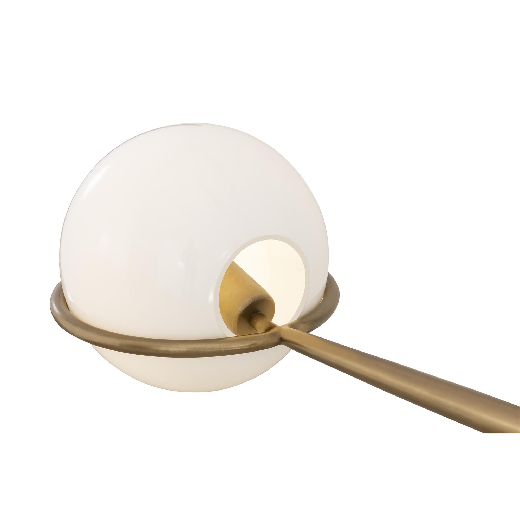 Shown in Legacy Brass finish and Opal glass