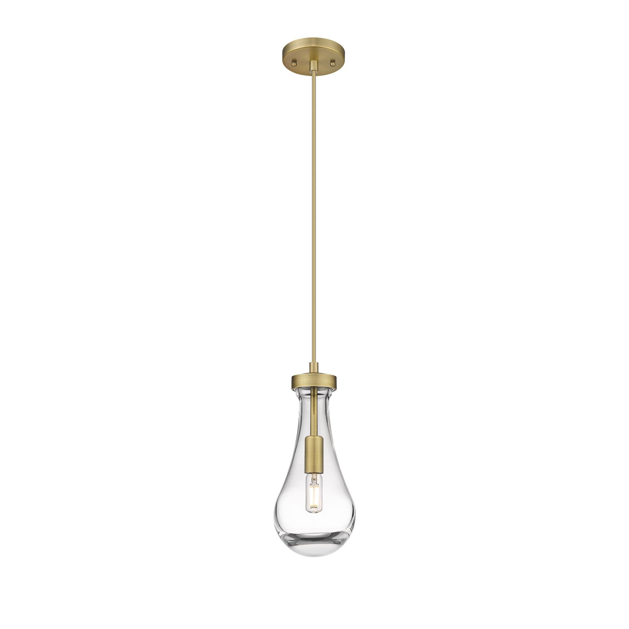 Shown in Brushed Brass finish and Clear glass and Clear Glass shade