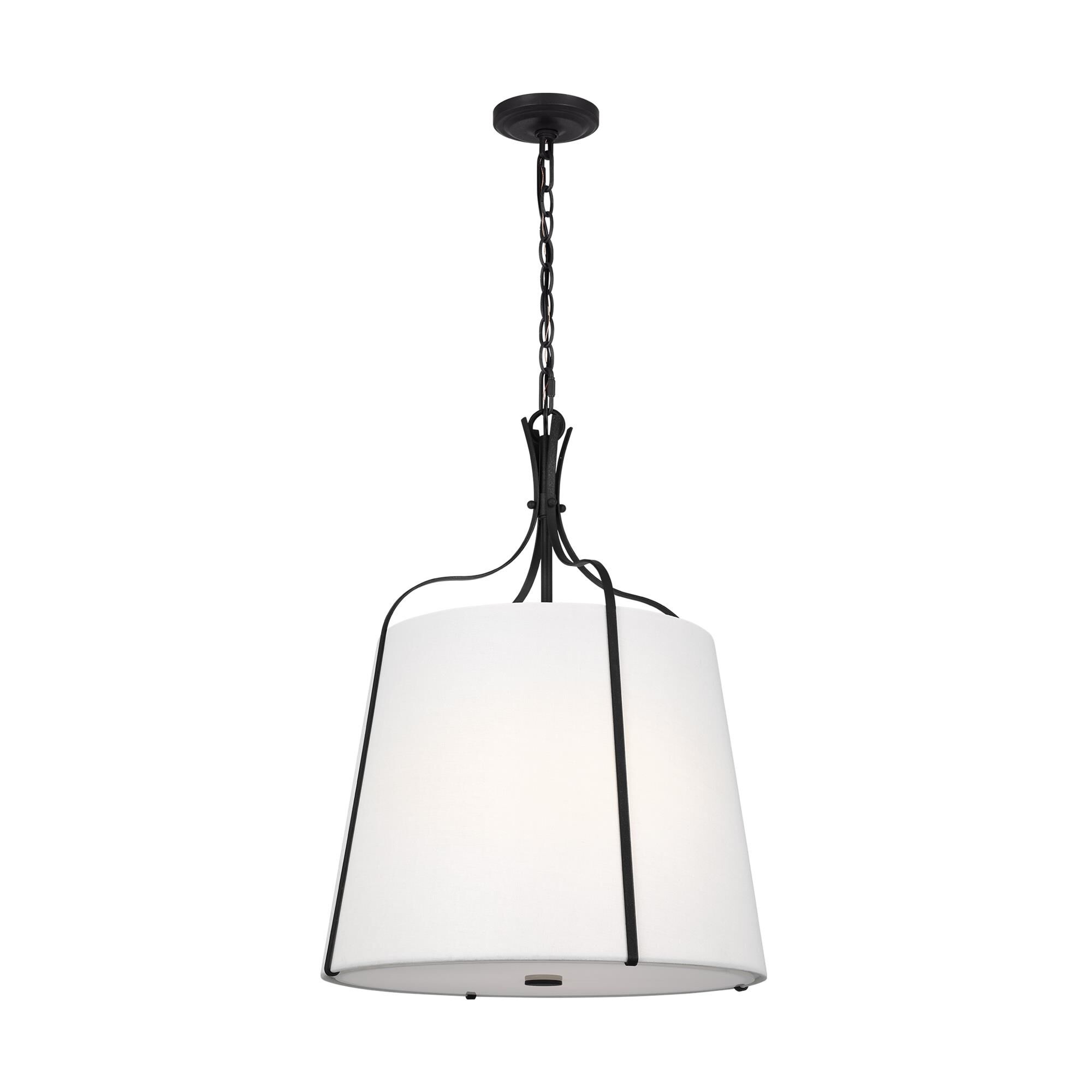 Shown in Smith Steel finish and White LinenLinen shade