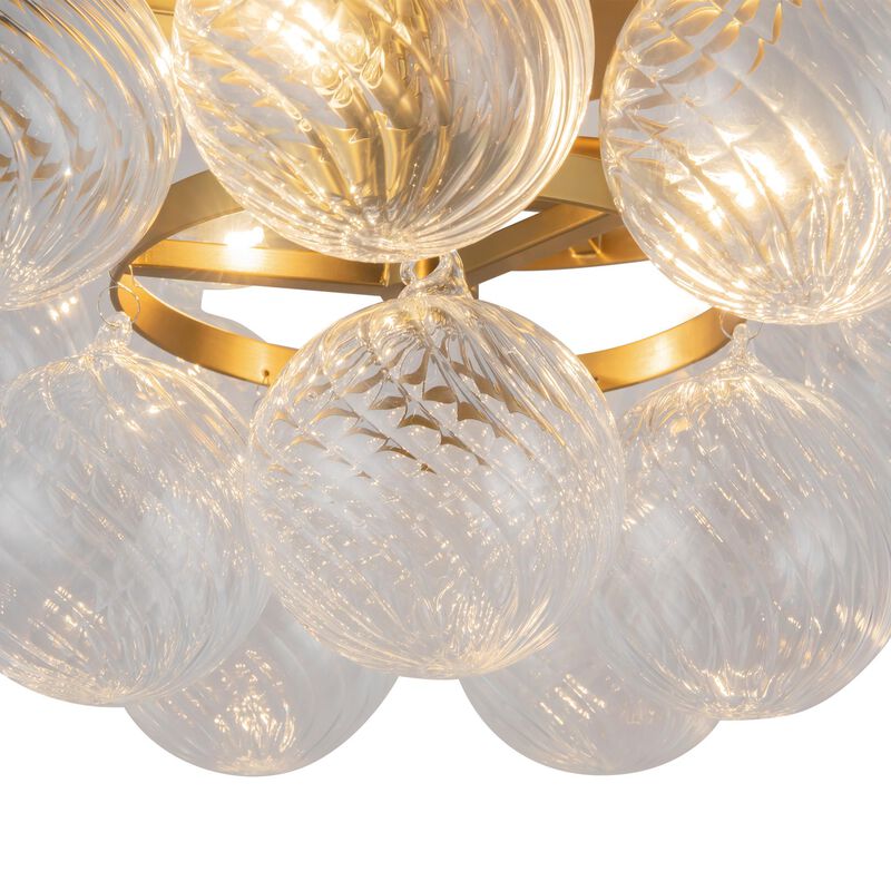 Peyton Fox Faye 18 Inch 3 Light Semi Flush Mount by Alora Mood