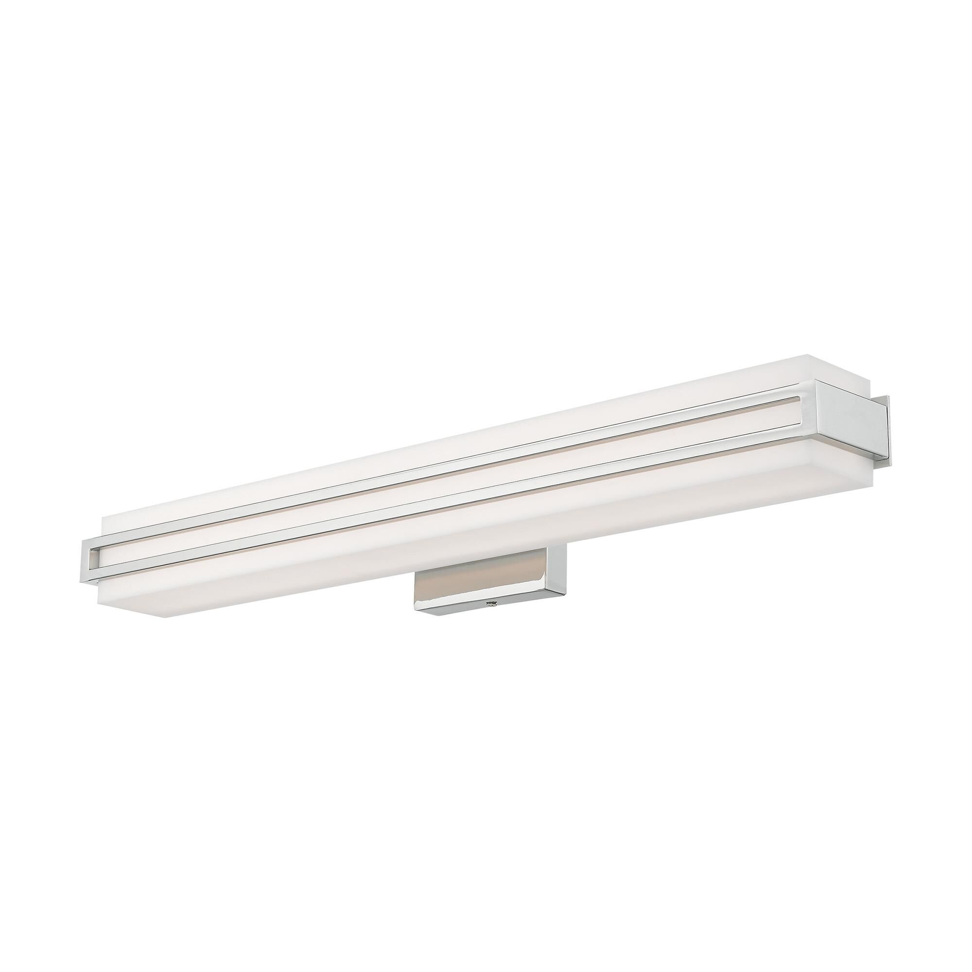 Shown in Polished Chrome finish and Satin White Acrylic shade