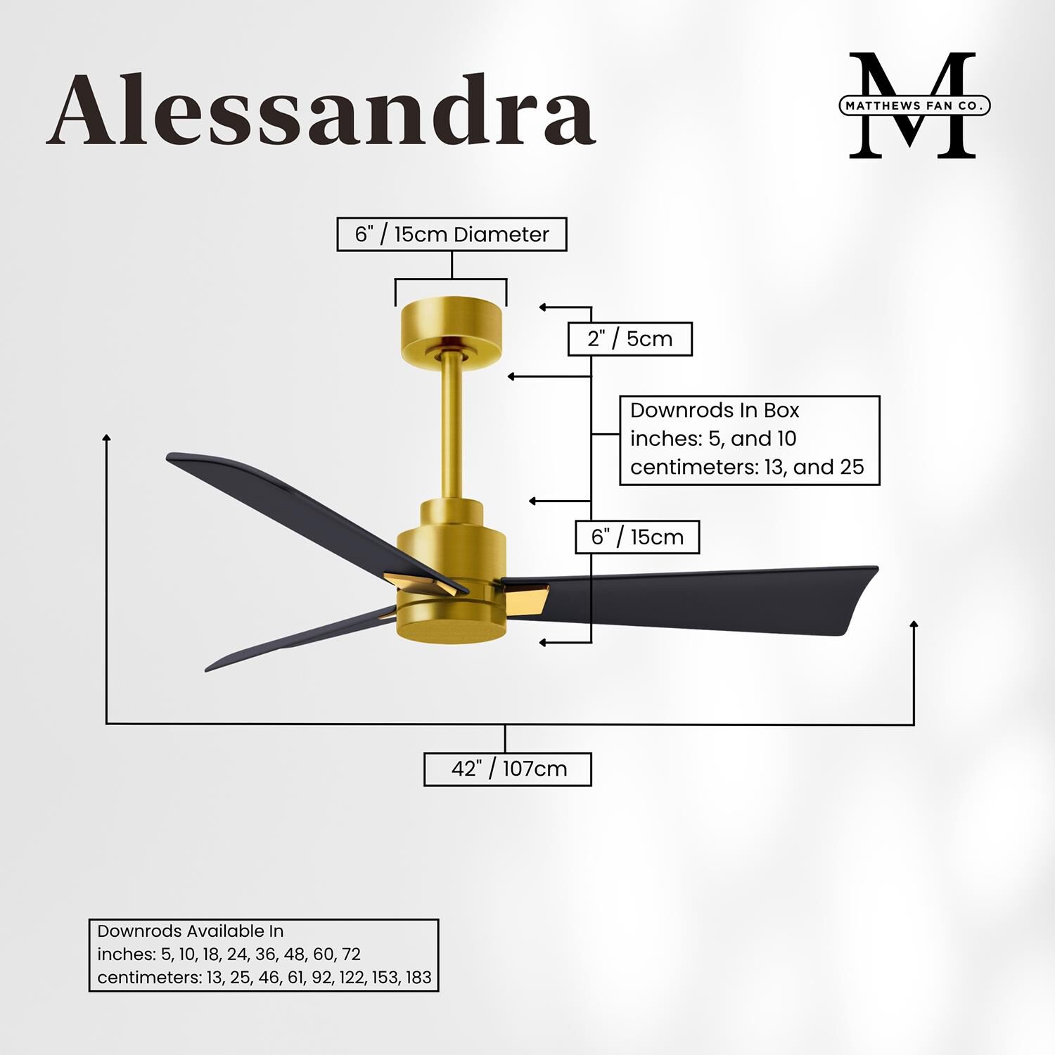 Alessandra 42 Inch Ceiling Fan by Matthews Fan Company