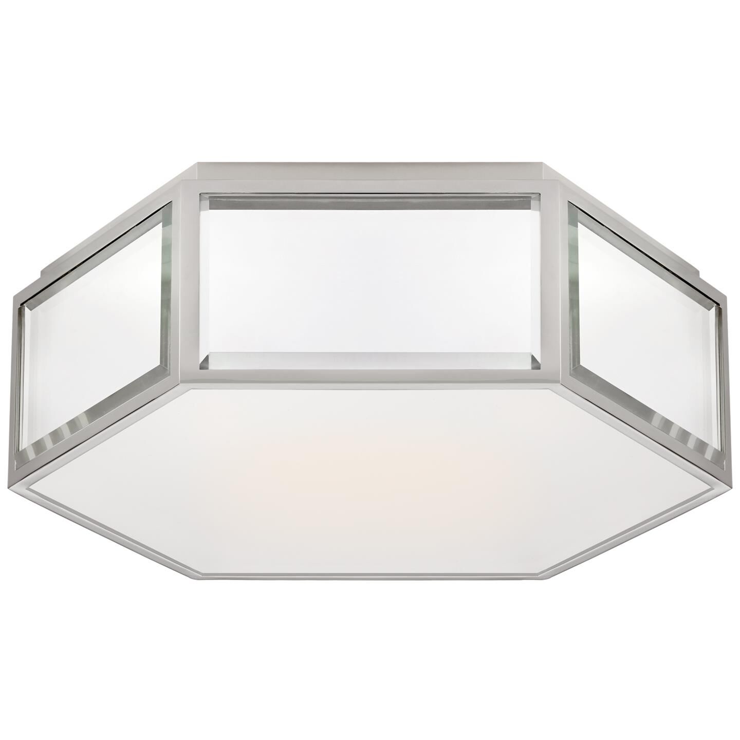 Shown in Mirror and Polished Nickel finish and Frosted Glass glass