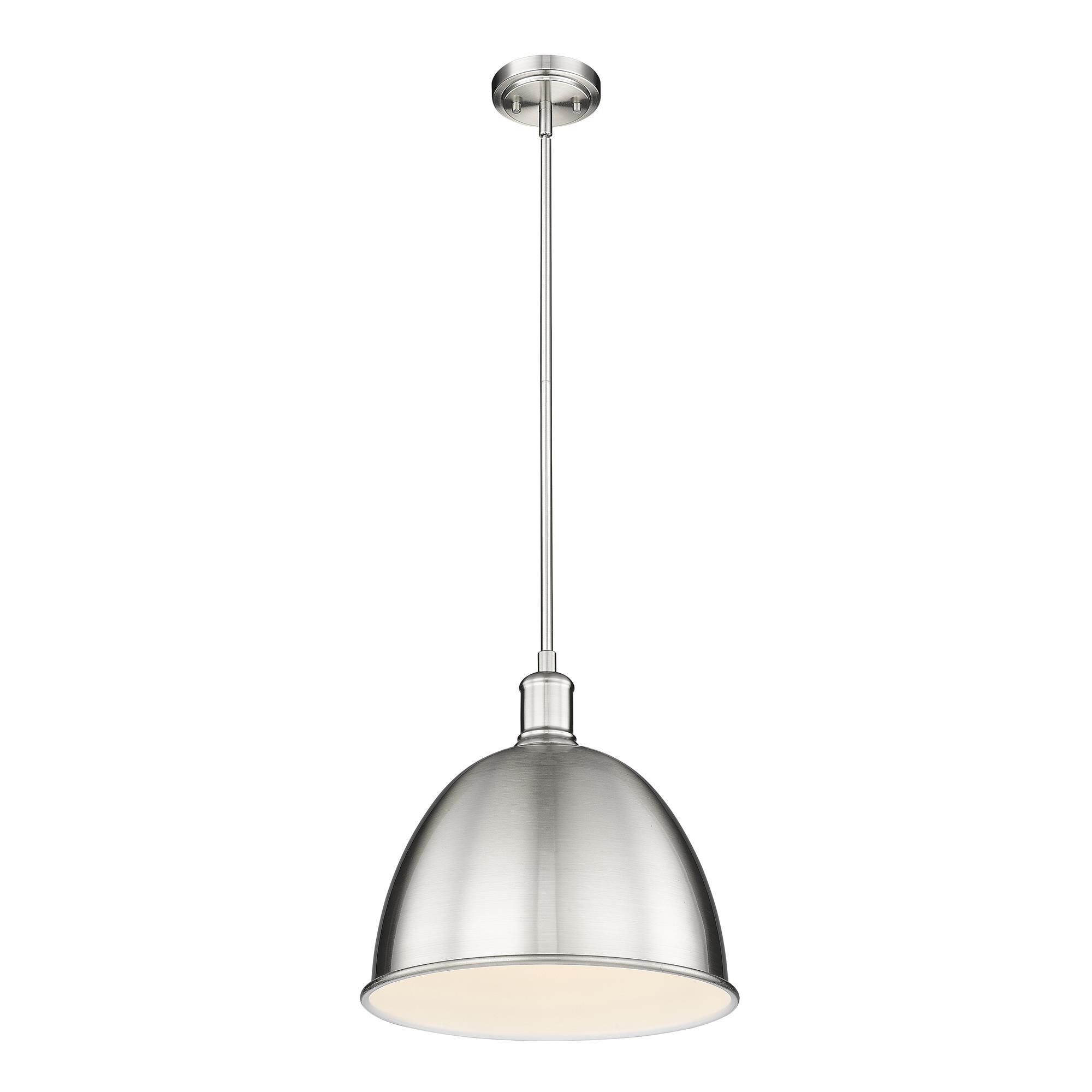 Shown in Brushed Nickel finish and Brushed Nickel shade