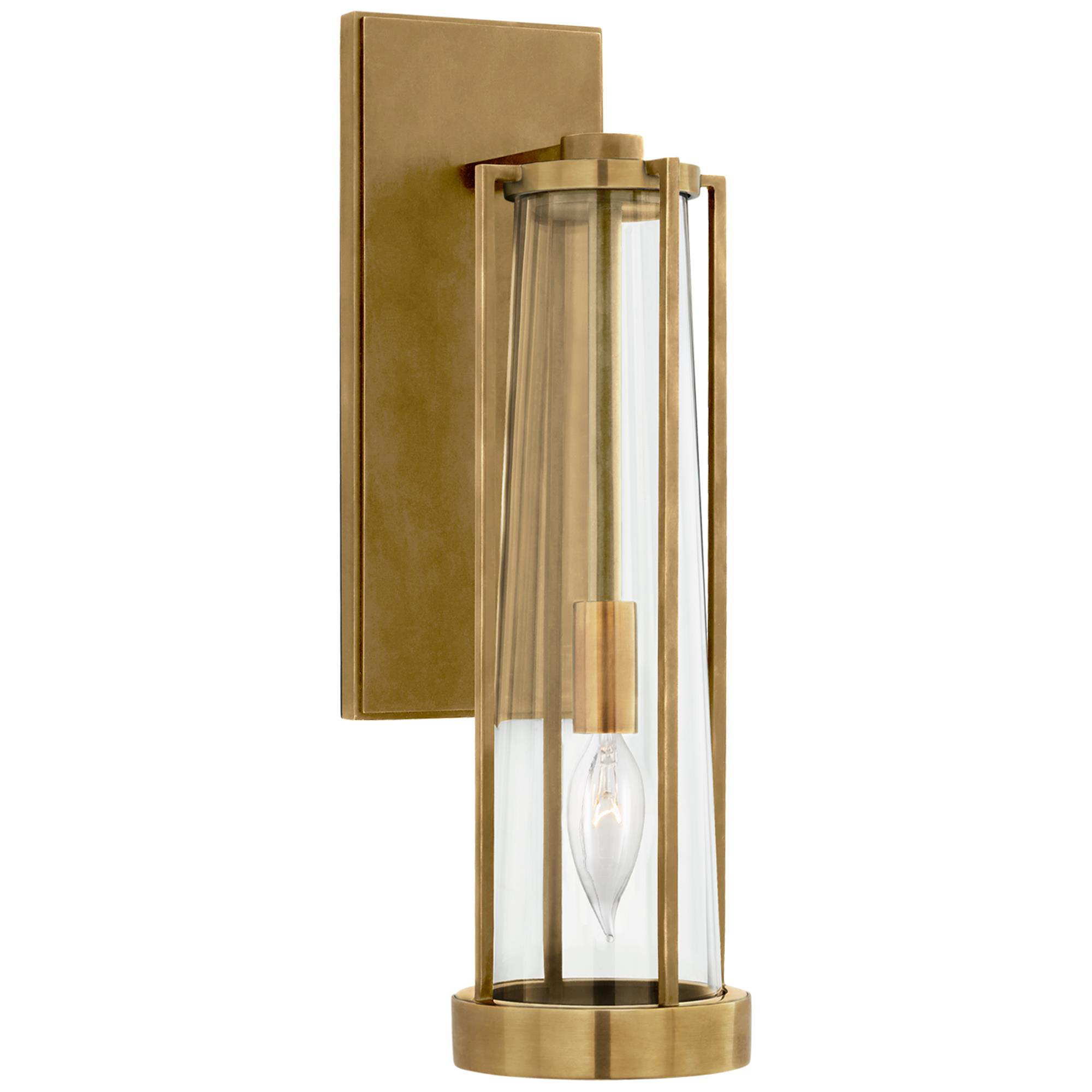 Shown in Hand-Rubbed Antique Brass finish and Clear glass and Clear Glass shade