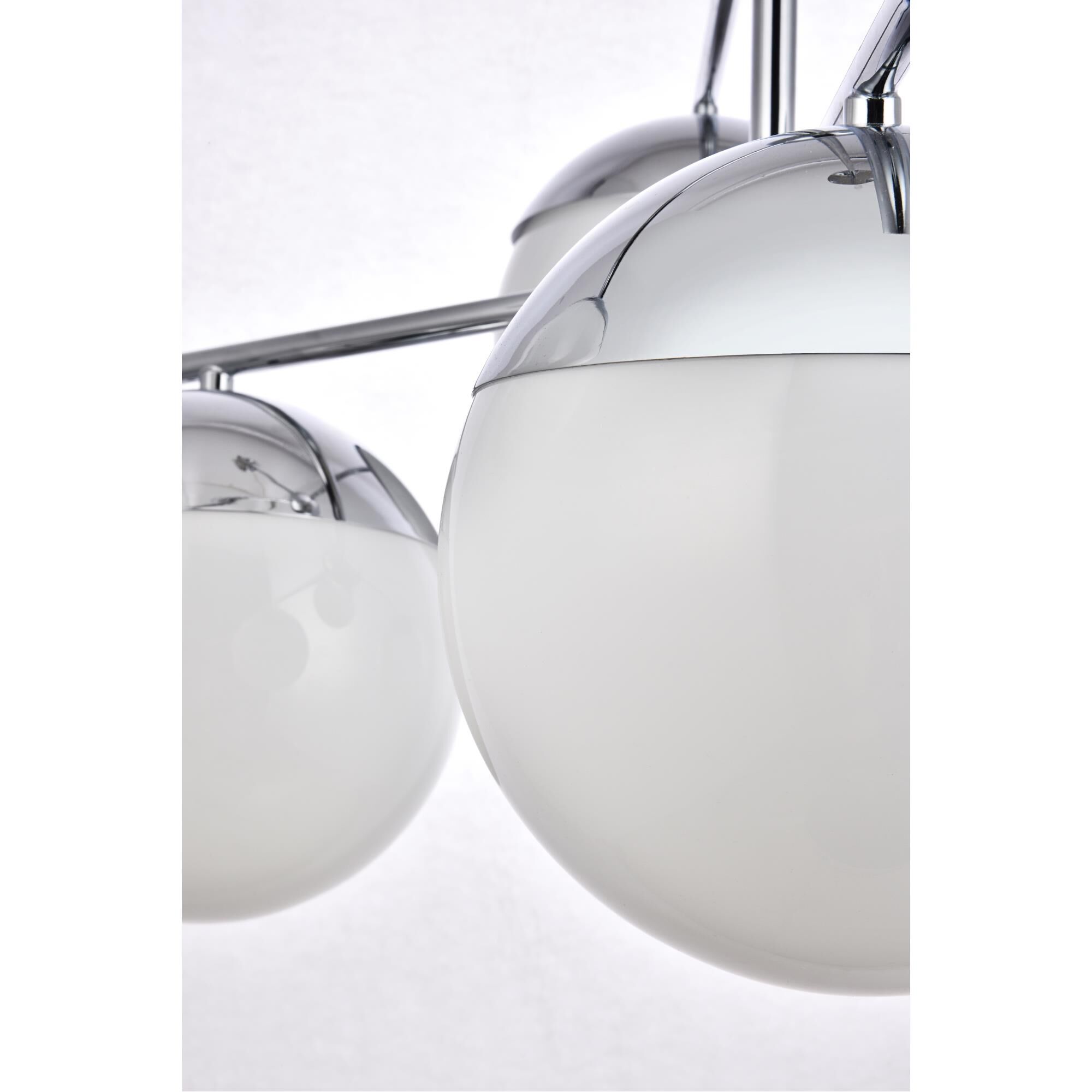 Shown in Chrome finish and Frosted White  glass