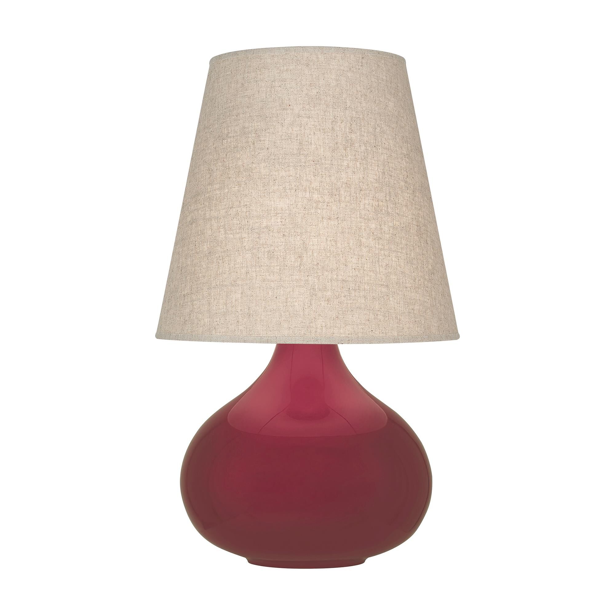 Shown in Sugar Plum Glazed finish and Buff Linen shade