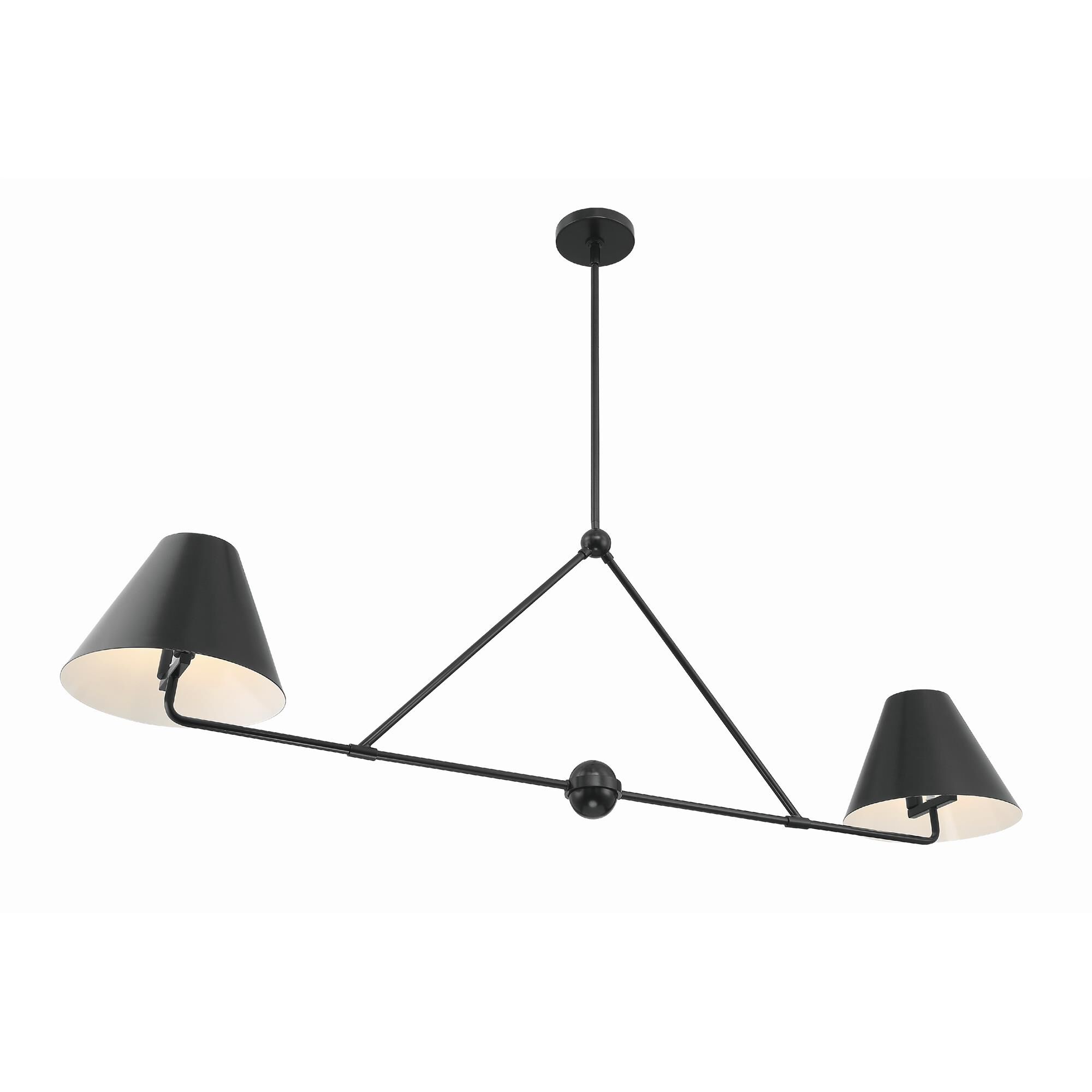 Shown in Matte Black finish and Steel glass and Steel shade