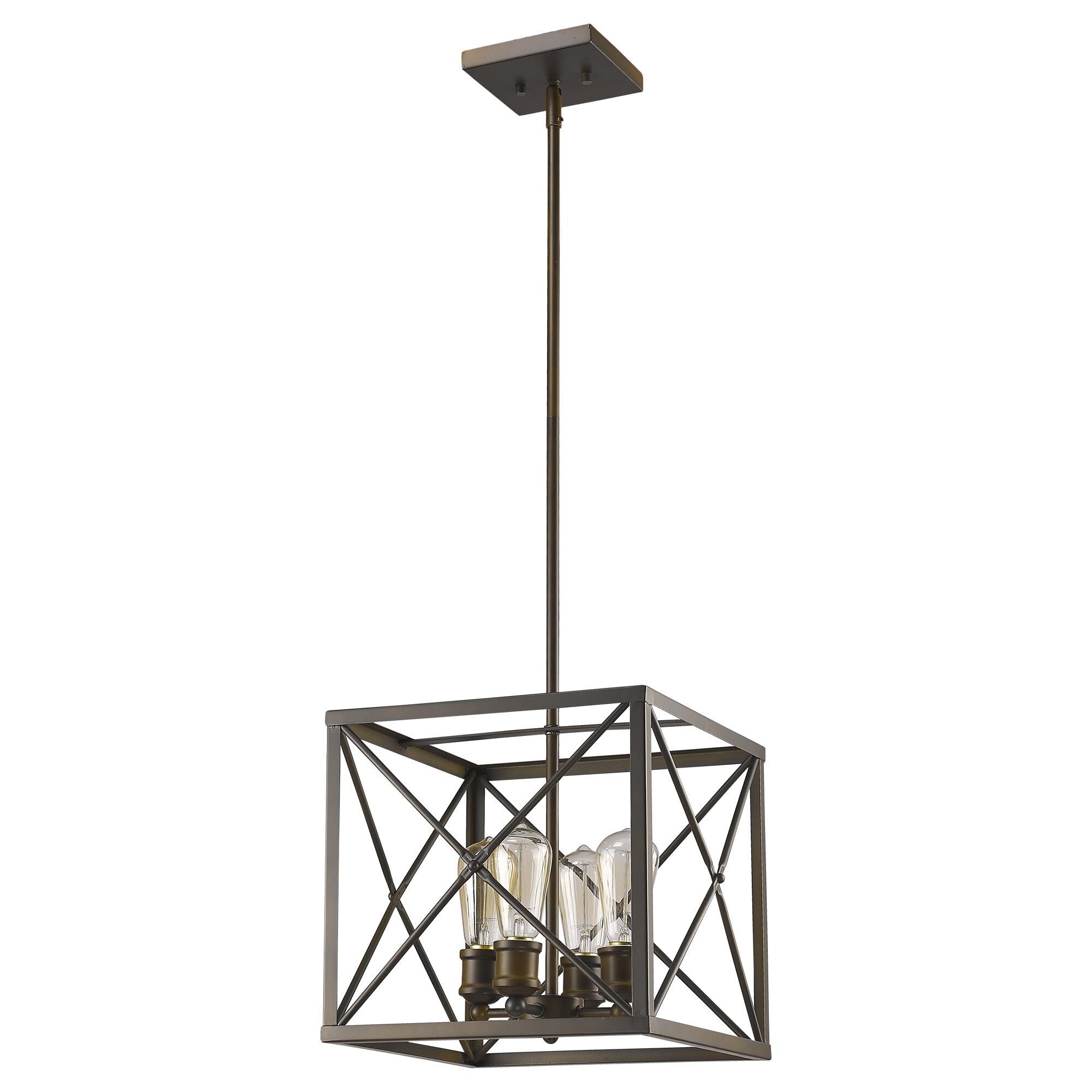 Shown in Oil Rubbed Bronze finish and Oil-Rubbed Bronze glass and Oil Rubbed Bronze Metal Cage shade