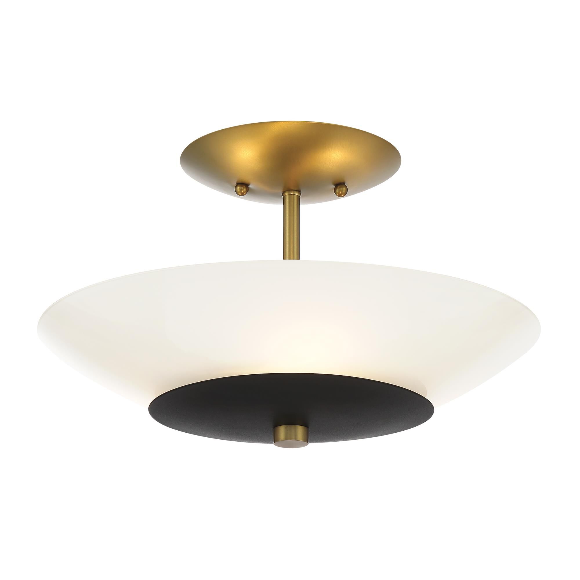 Shown in Sand Coal & Soft Brass finish and Clear Outside/White Inside glass and Glass shade