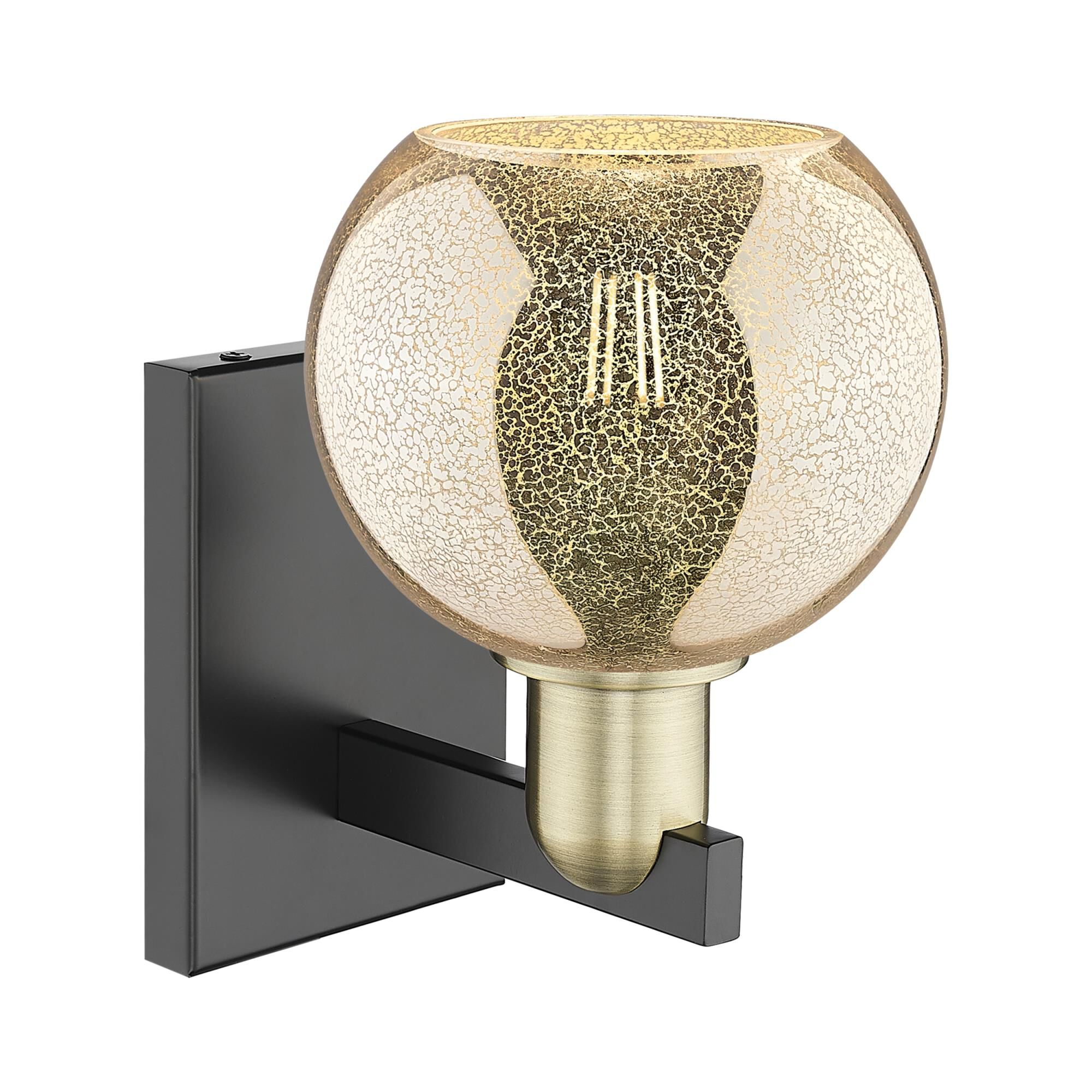 Shown in Black Antique Brass finish and Mercury glass