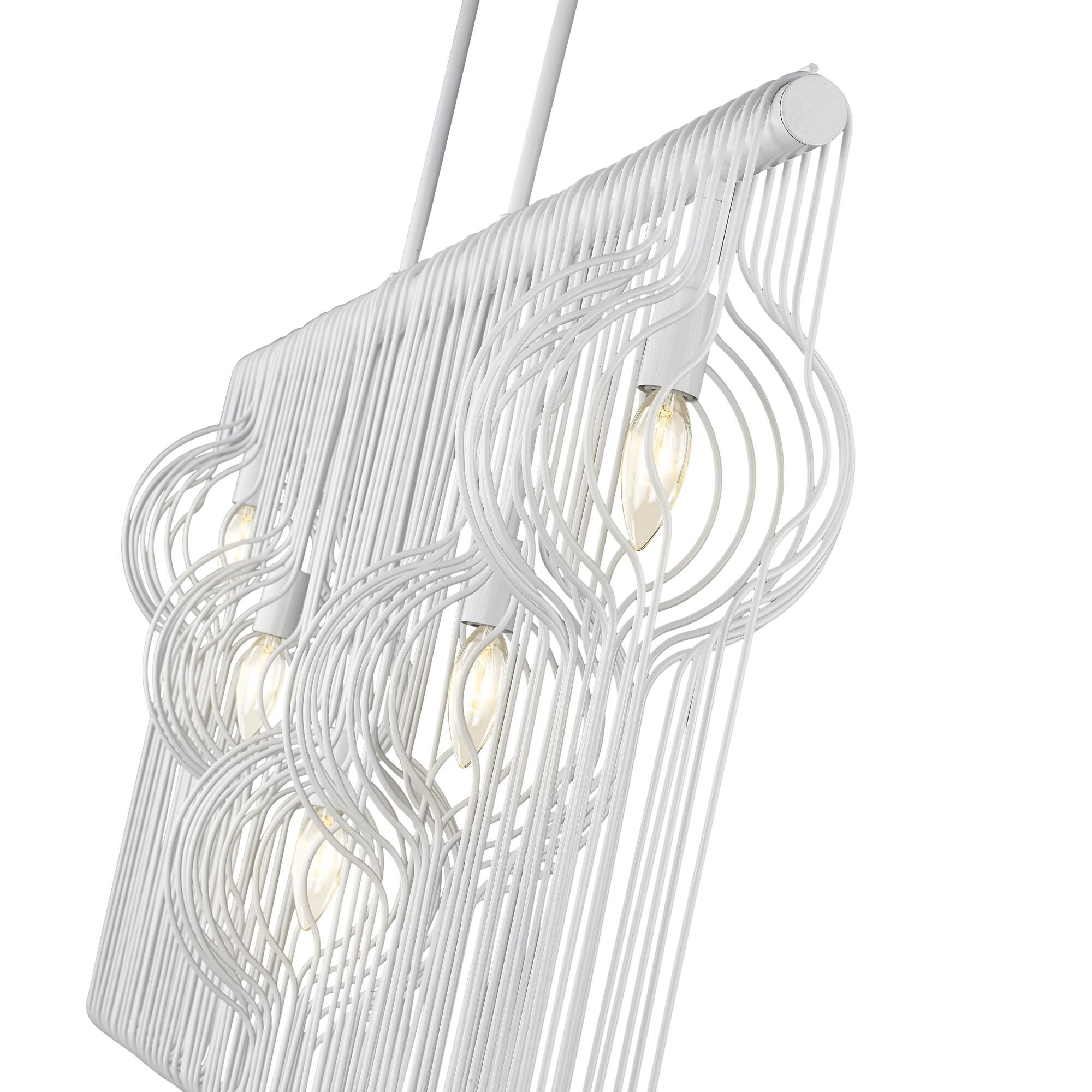 Shown in White finish and Steel glass and Steel shade