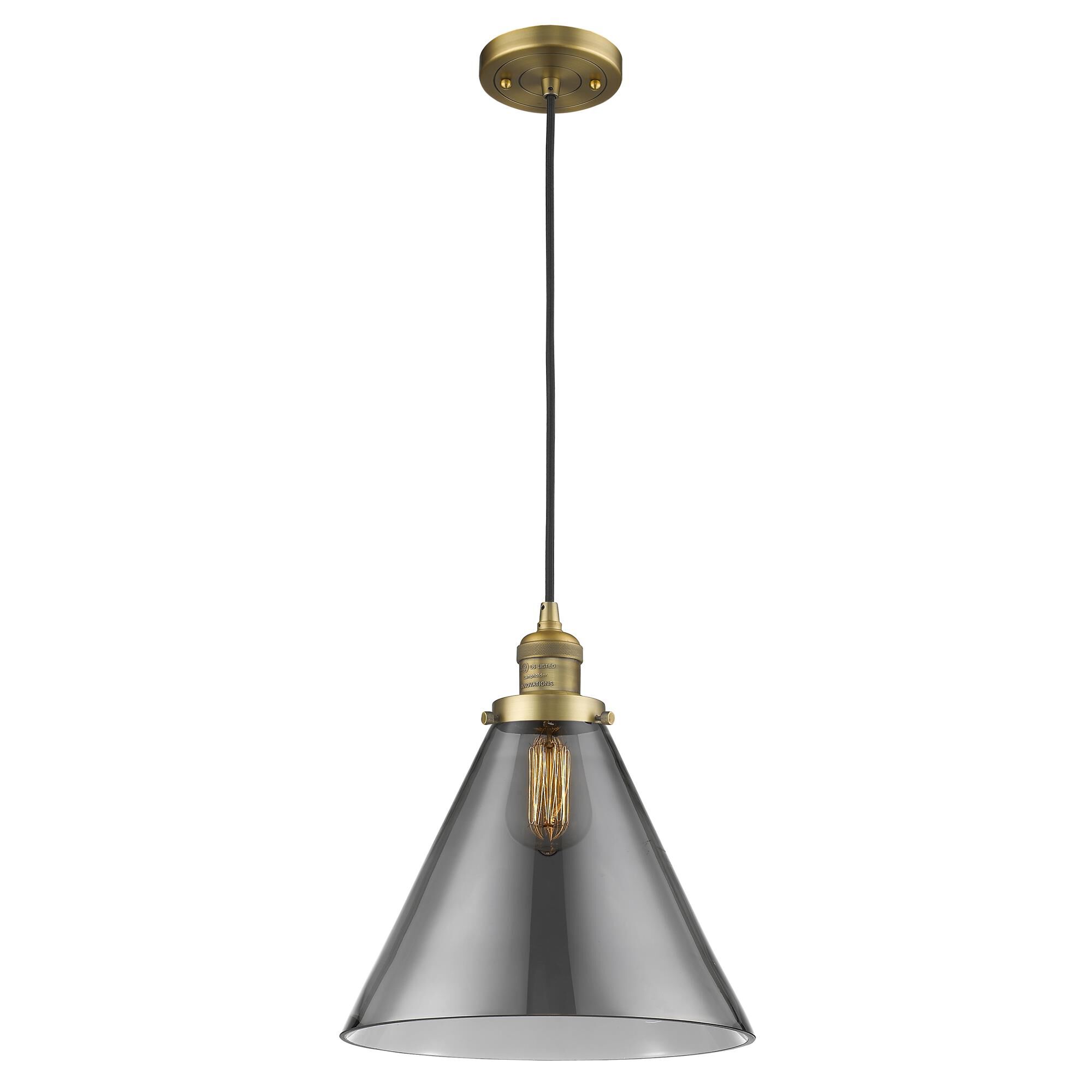 Shown in Brushed Brass finish and Smoked glass