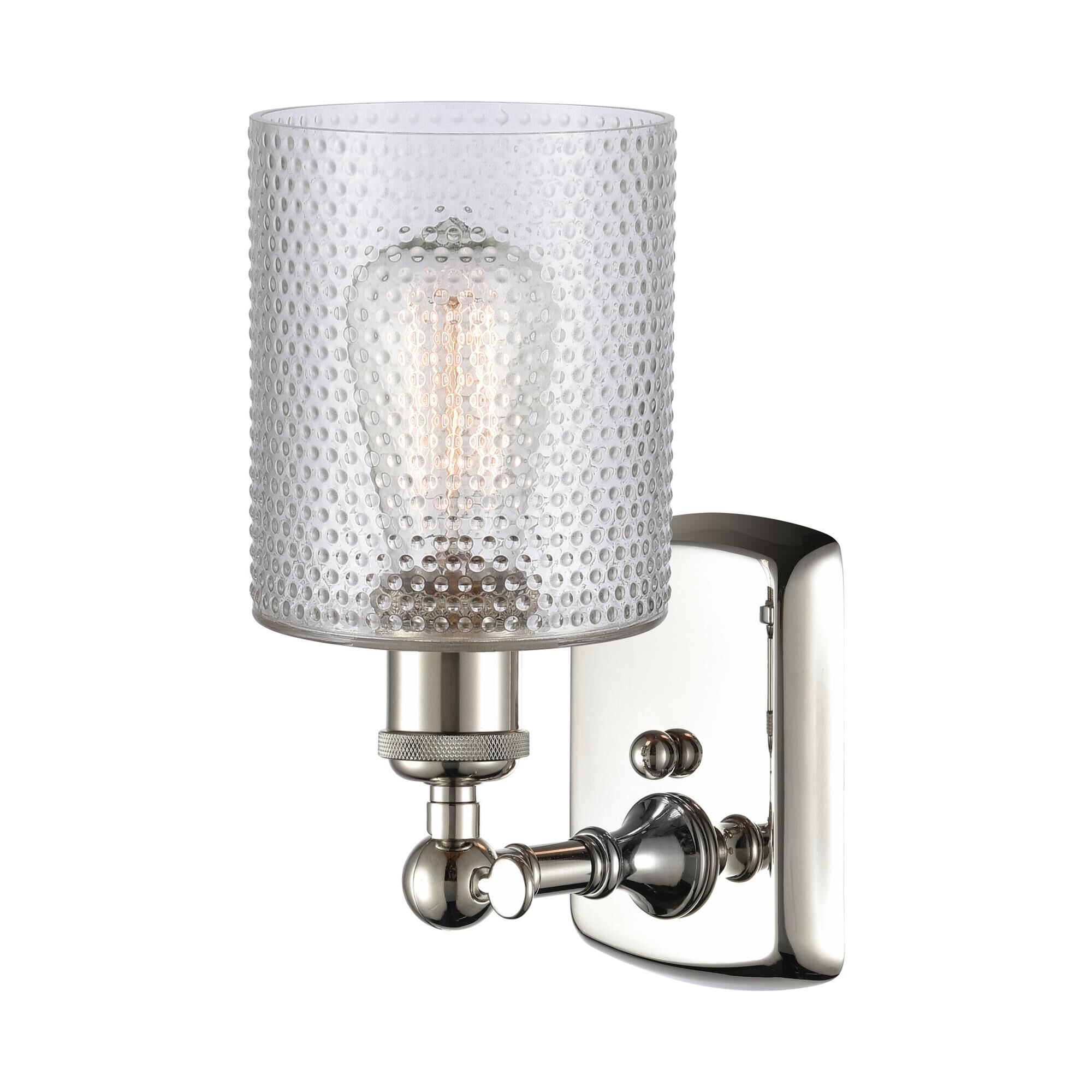 Shown in Polished Nickel finish and Drum glass and Glass shade