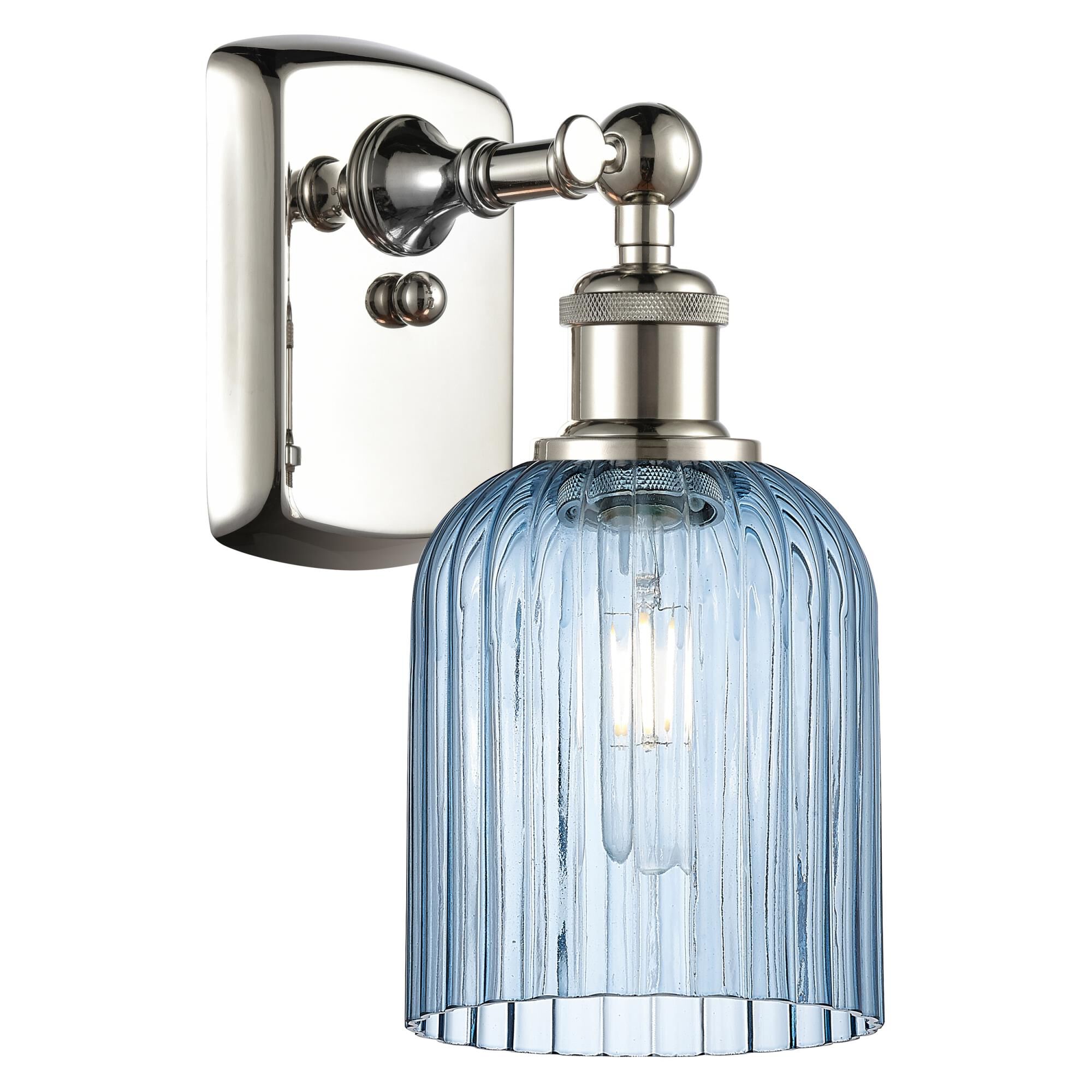 Shown in Polished Nickel finish and Princess Blue shade