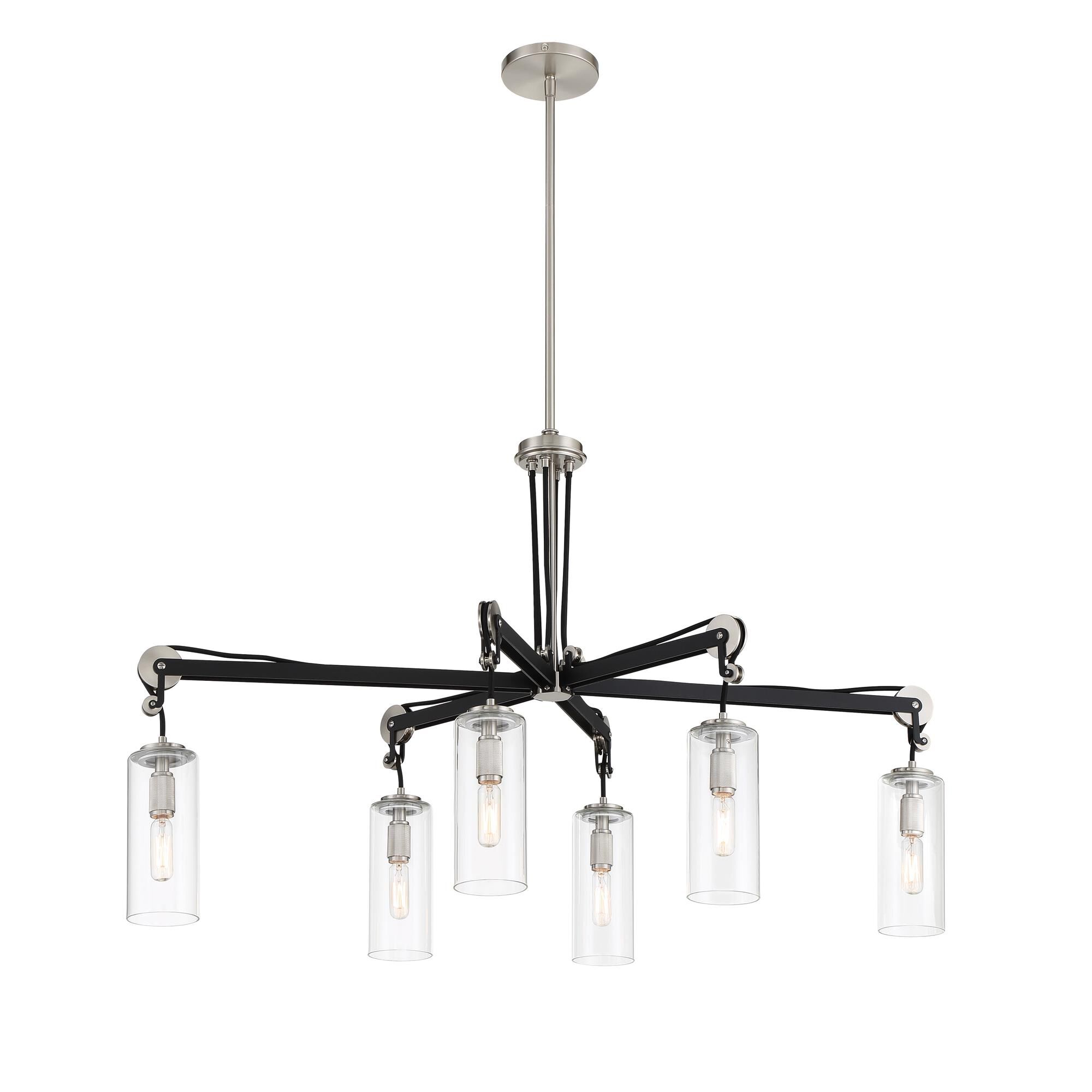 Shown in Coal with Brushed Nickel finish and Clear glass