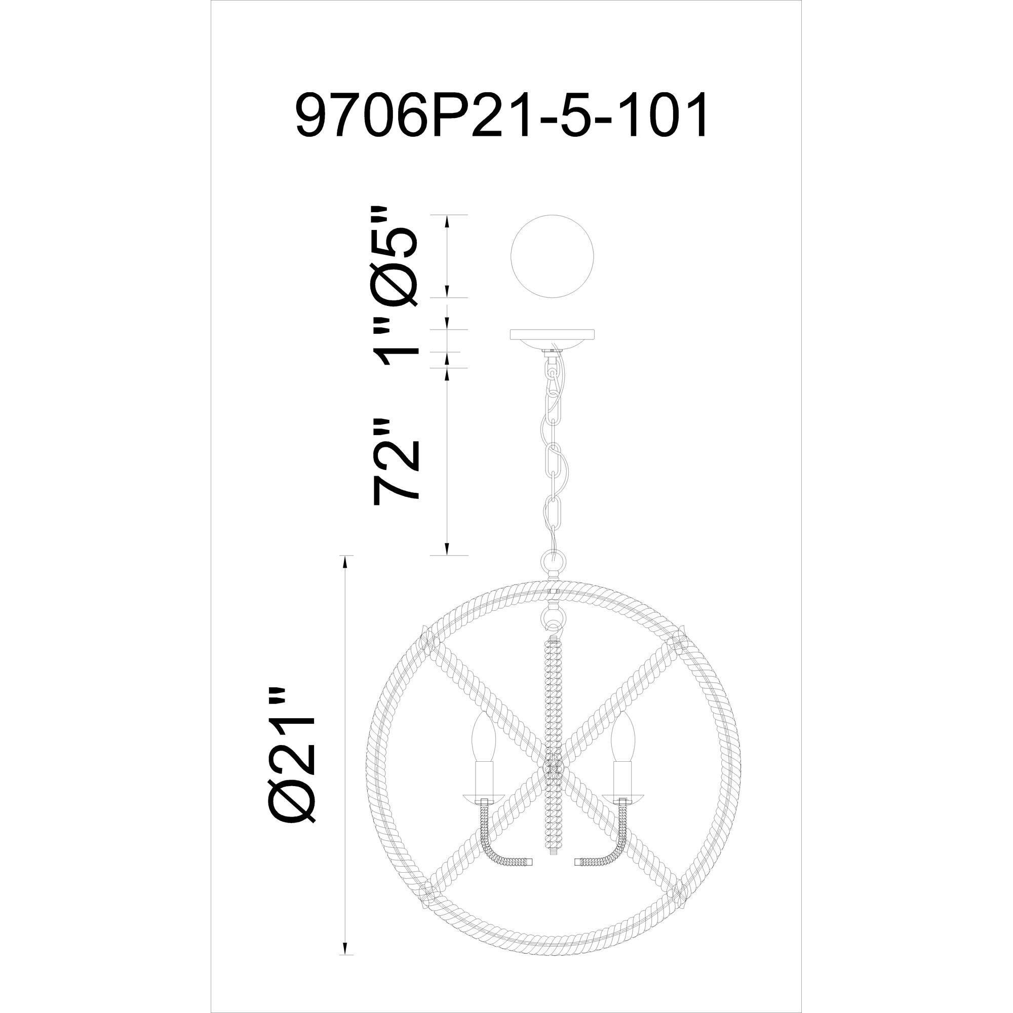 Padma 21 Inch 5 Light Mini Chandelier by CWI Lighting