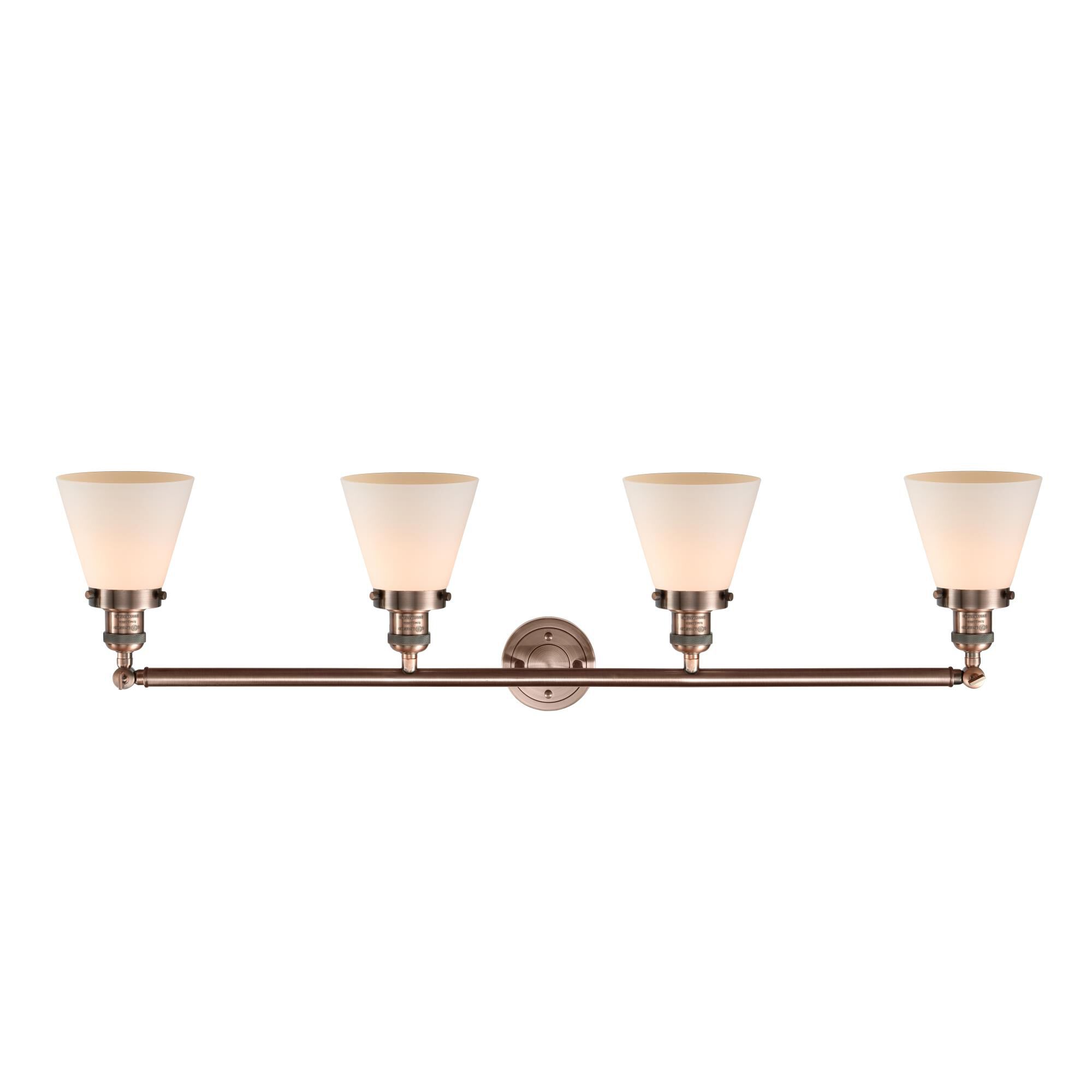 Shown in Antique Copper finish and Matte White Cased glass