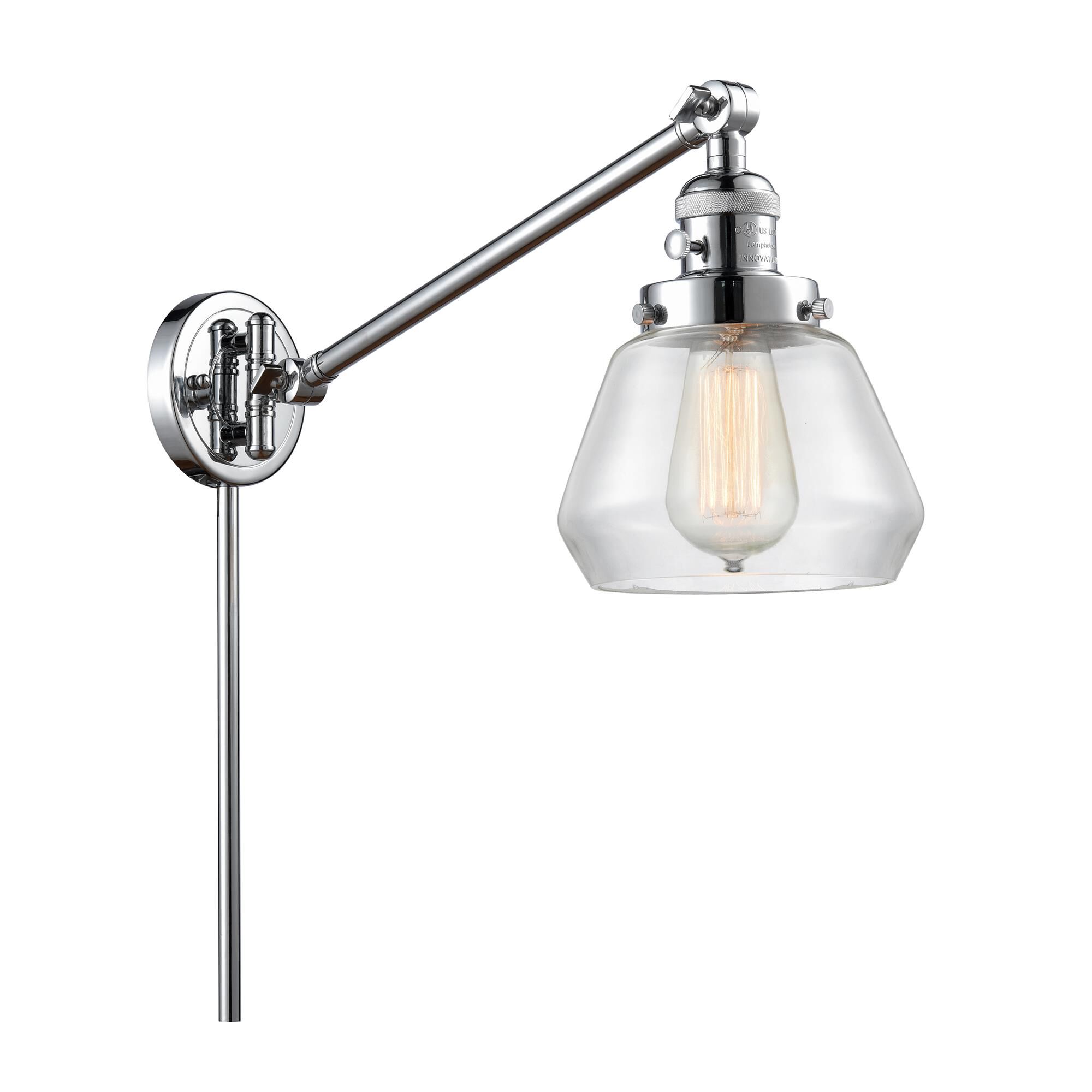 Shown in Polished Chrome finish and Clear glass