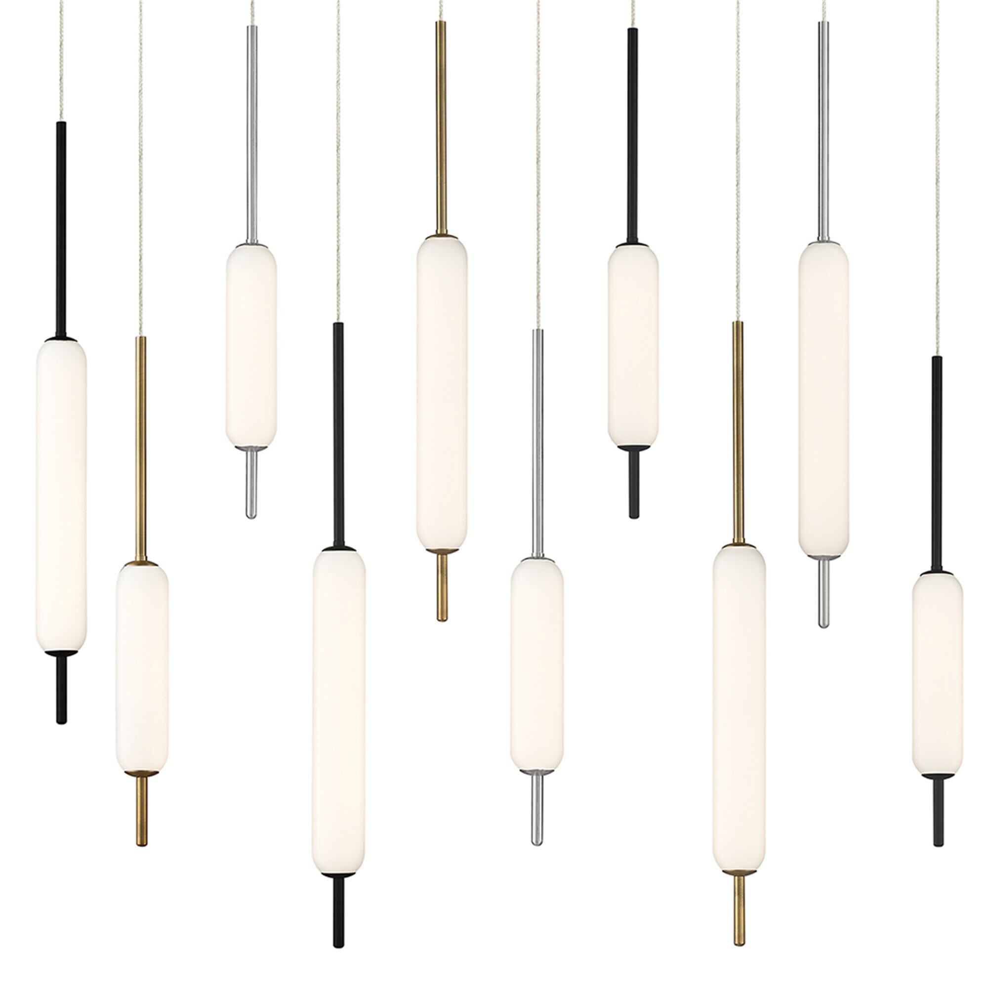 Shown in Antique Brass/Black/Satin Nickel finish and White glass and White shade