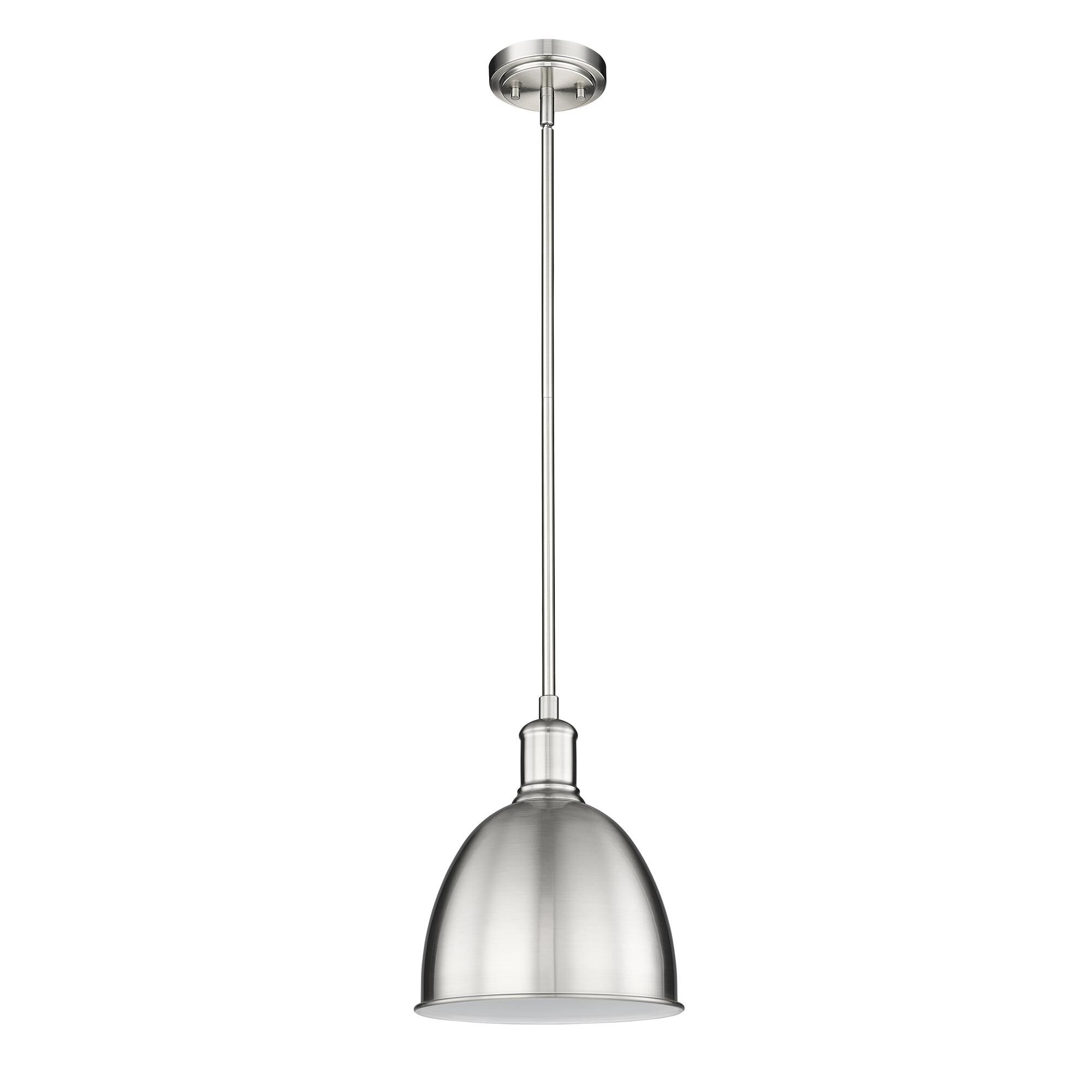 Shown in Brushed Nickel finish and Brushed Nickel shade