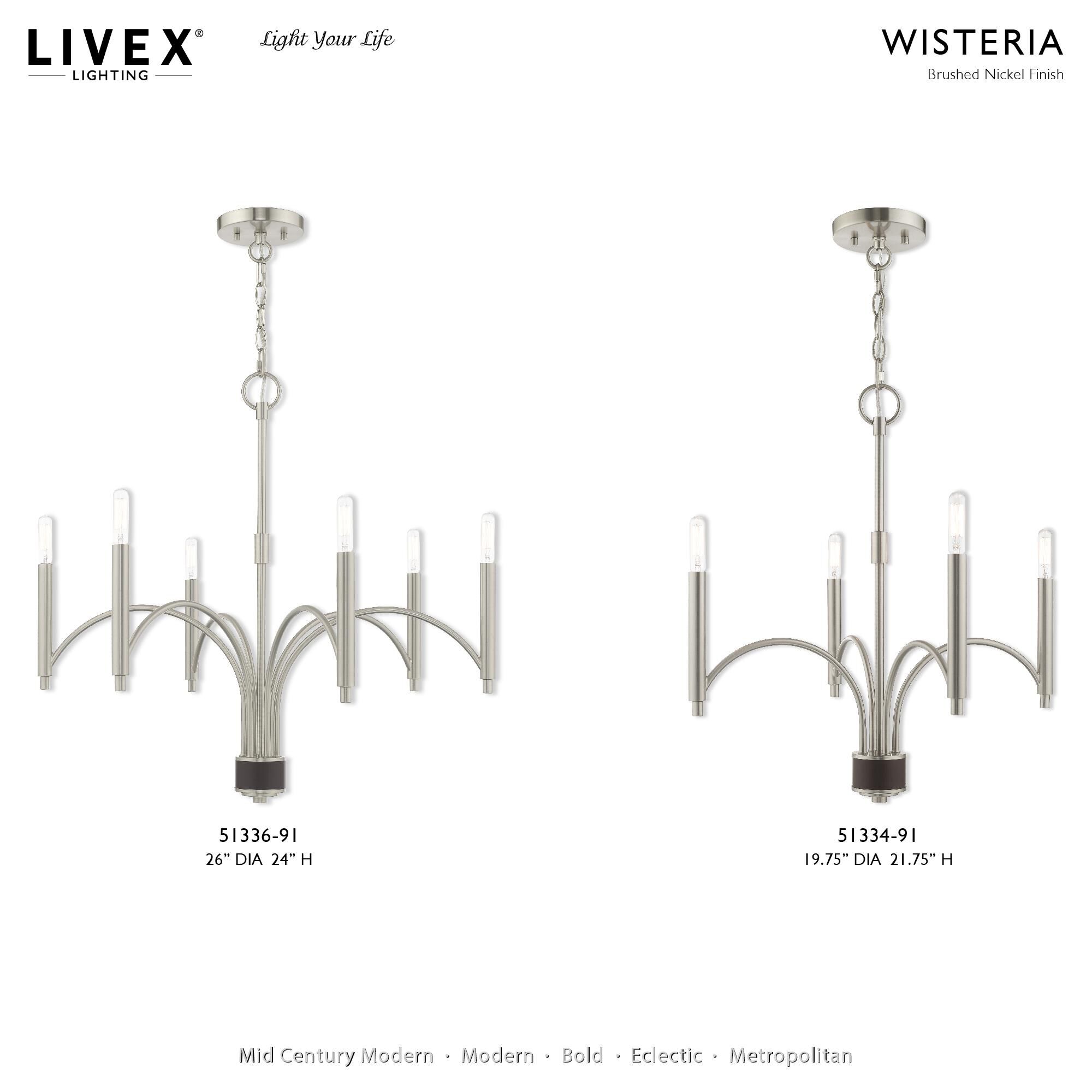 Wisteria 6 Light Chandelier by Livex Lighting