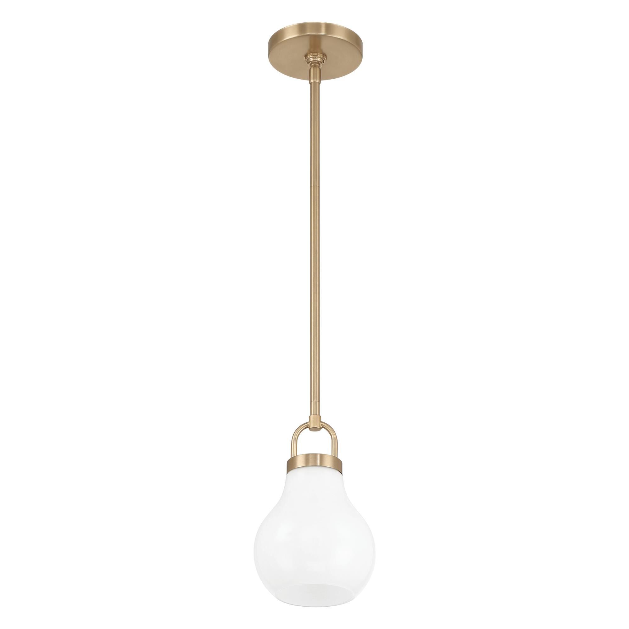 Shown in Champagne Gold finish and Opal glass