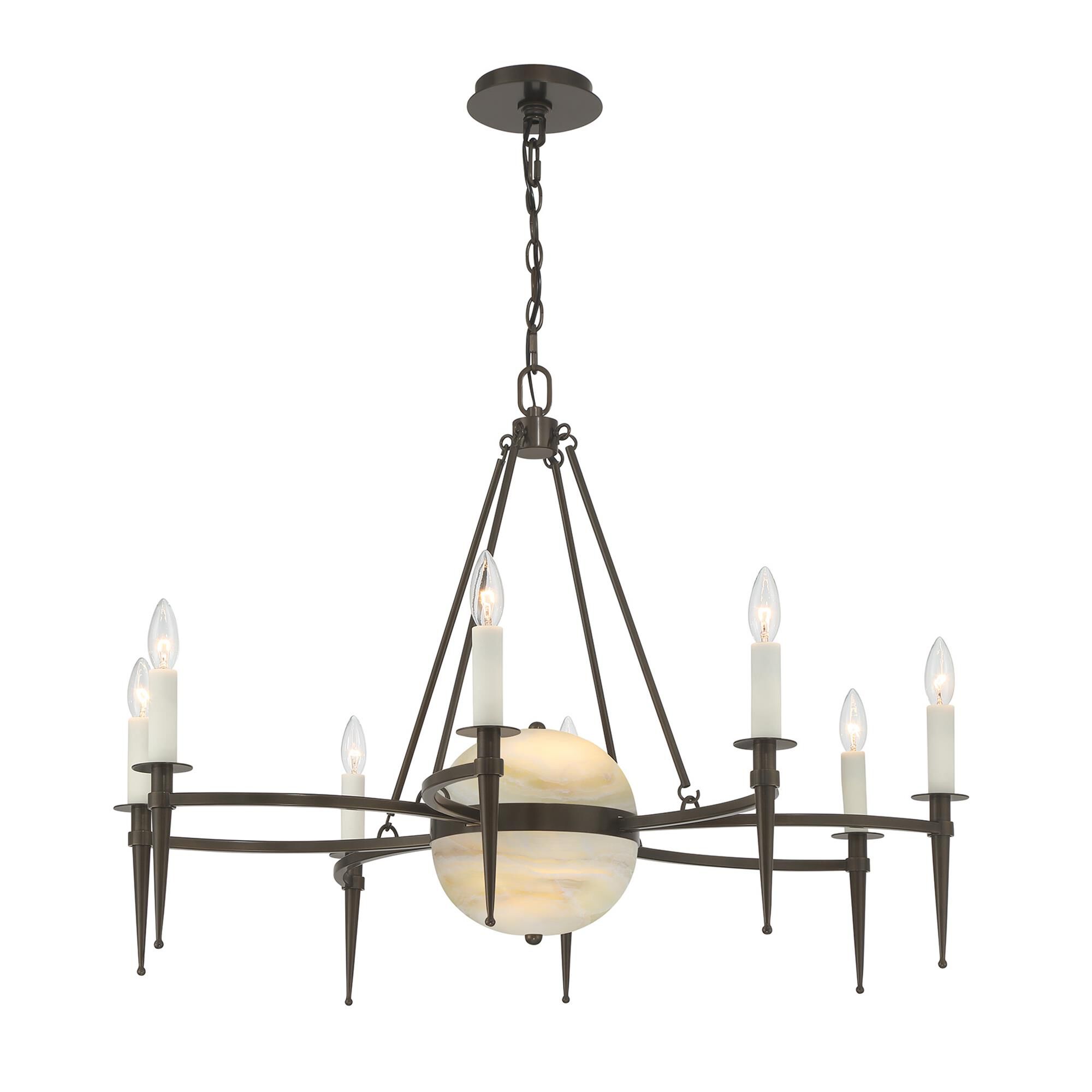 Shown in Mediterranean Bronze finish and Onyx glass