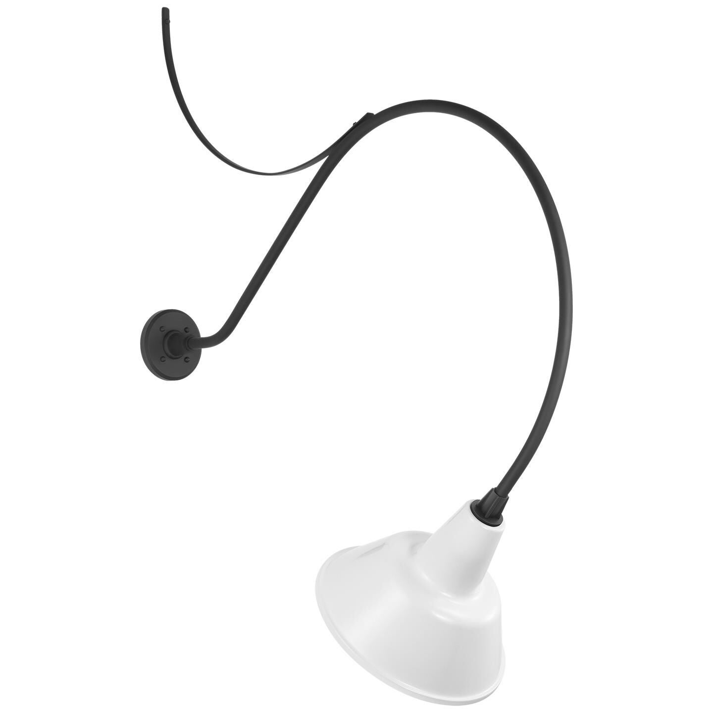 Shown in Matte Black finish and White shade